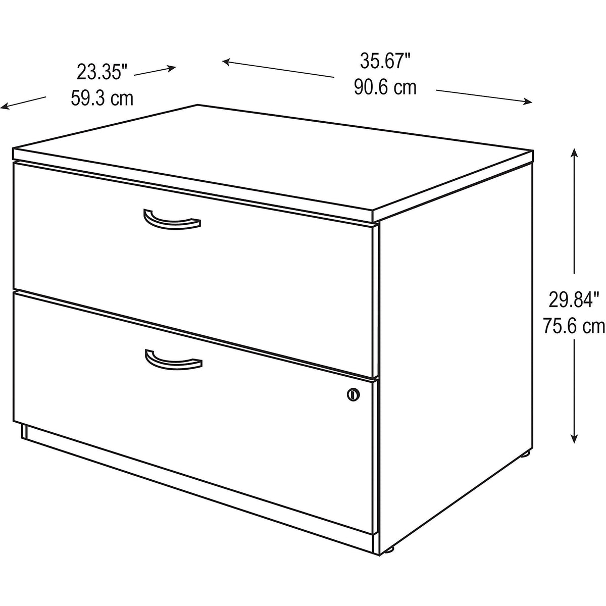Bush Business Furniture Series C 2 Drawer Lateral File Cabinet in Hansen Cherry, Locking Document Storage for Home or Professional Office