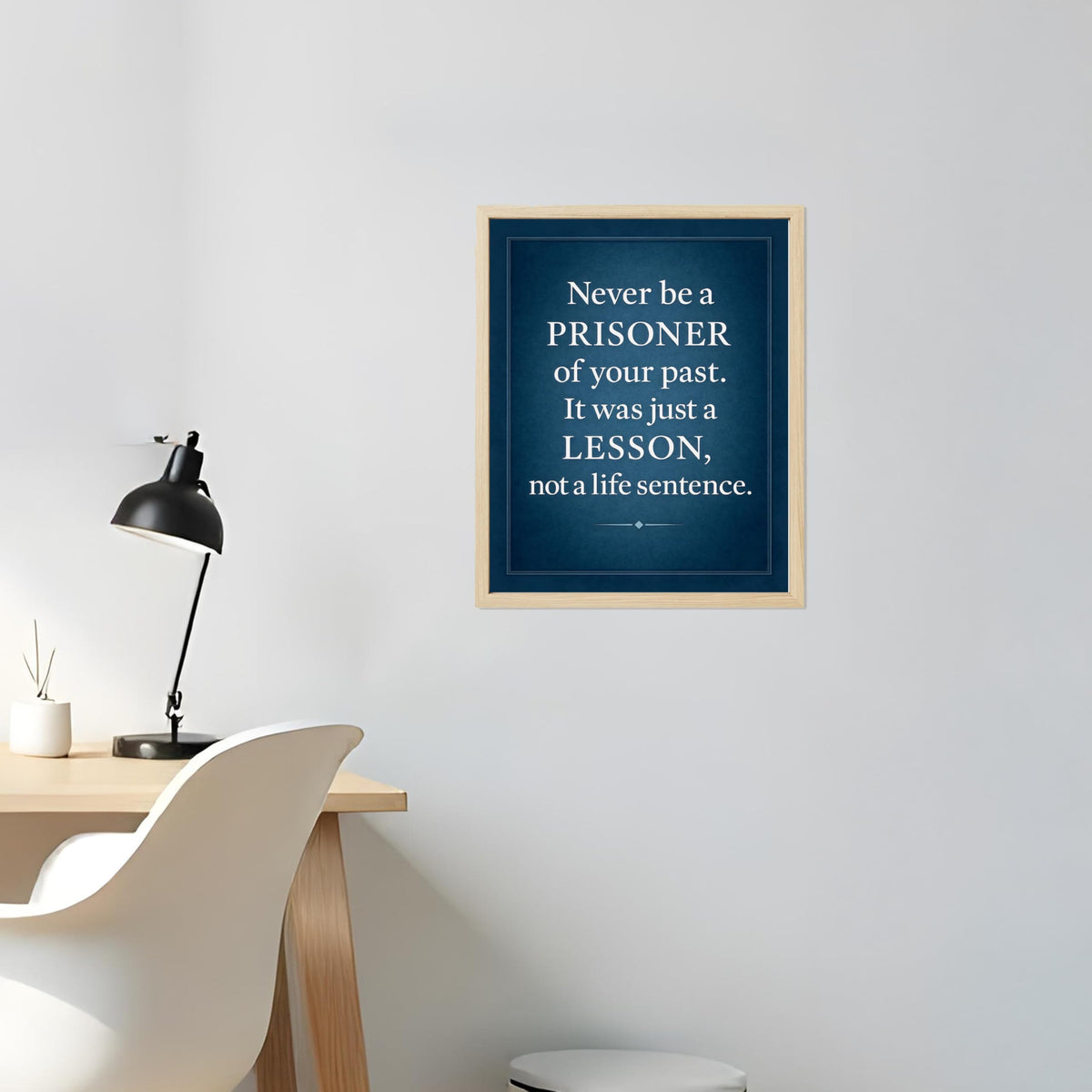 Never Be a Prisoner of Your Past Wall Art – 8x10 Inspirational Quote Print, Motivational Poster for Therapy, Office, or Home Decor – Uplifting Gift for Healing, Mental Health, Recovery & Growth – Unframed
