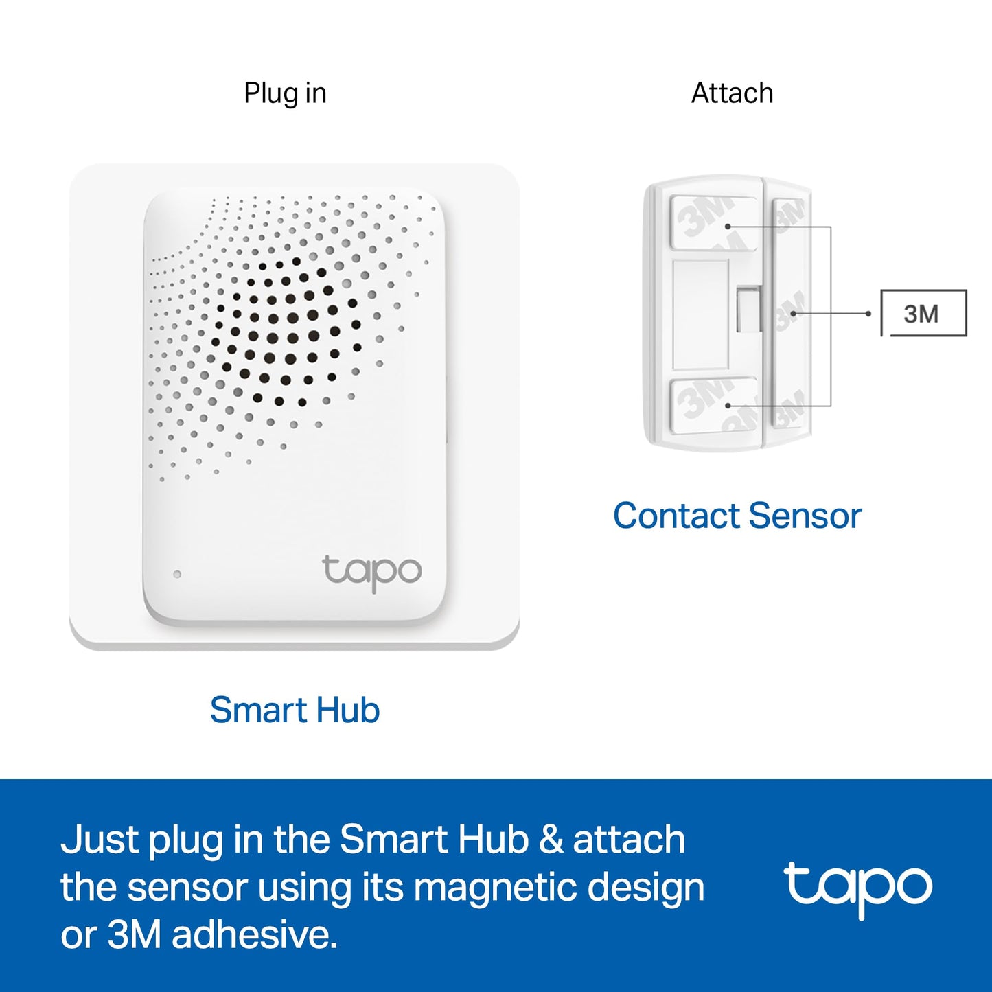 Tapo Door Sensor Starter KIT, Matter Compatible, 3X Smart Door Window Contact Sensor and 1x Smart Hub with Built-in Chime, Smart Automation, Real-Time Notification, T31 KIT