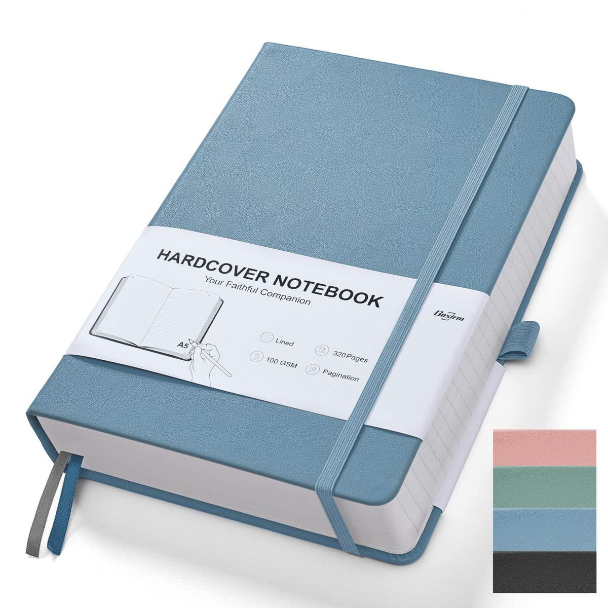 Lined Journal Notebook for Work, 320 Pages 100gsm Thick A5 (5.75"x8.38") College Ruled Journal for Women & Writing, Hardcover Notebook for Note Taking, Perfect for Office Home School Supplies, Blue