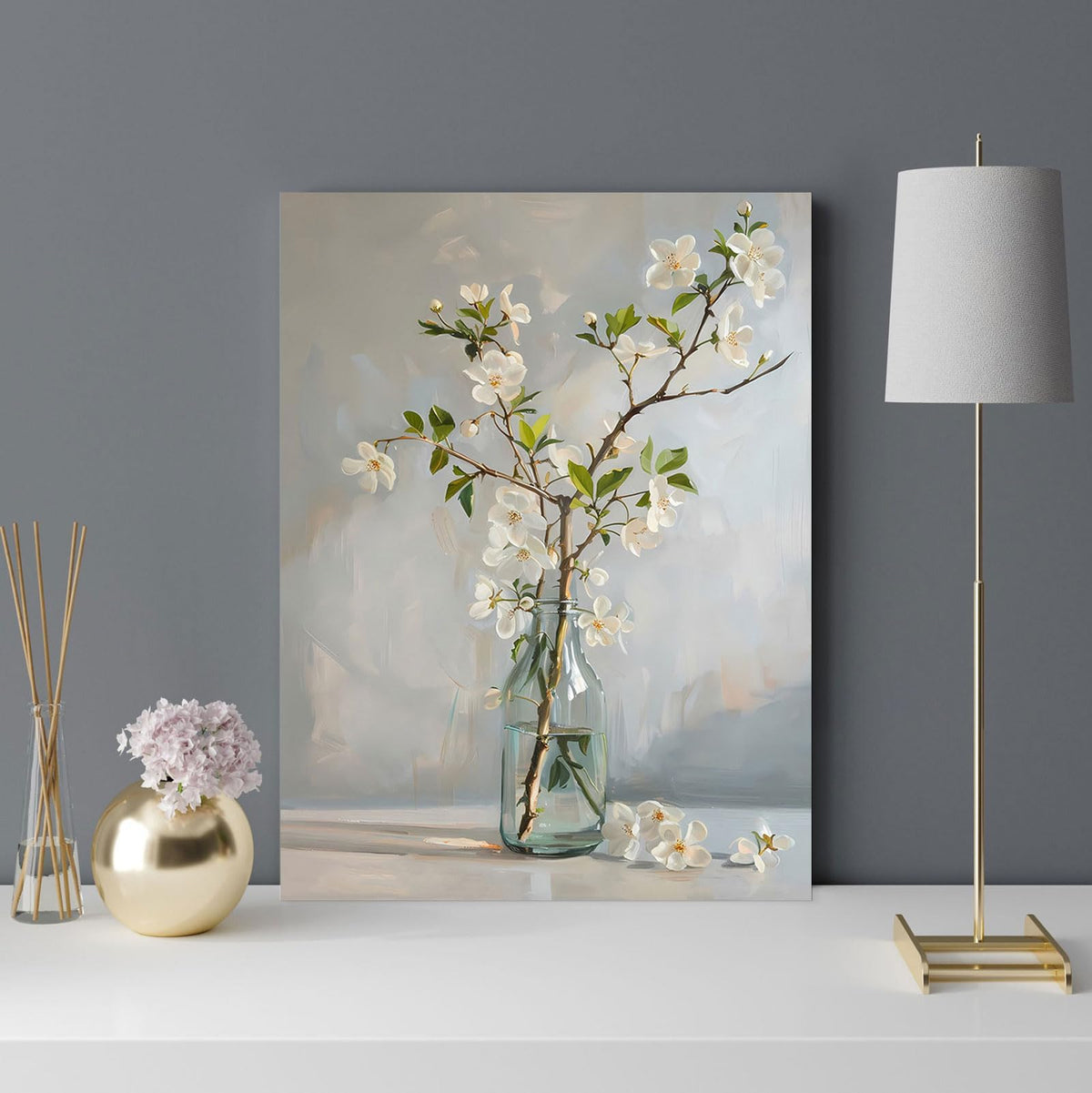 daktenn Wall Art for Bathrooms Art Wall Decor Floral Canvas Wall Art Bathroom Pictures Wall Decor for Bathroom Bedroom Livingroom 12x16 Inches
