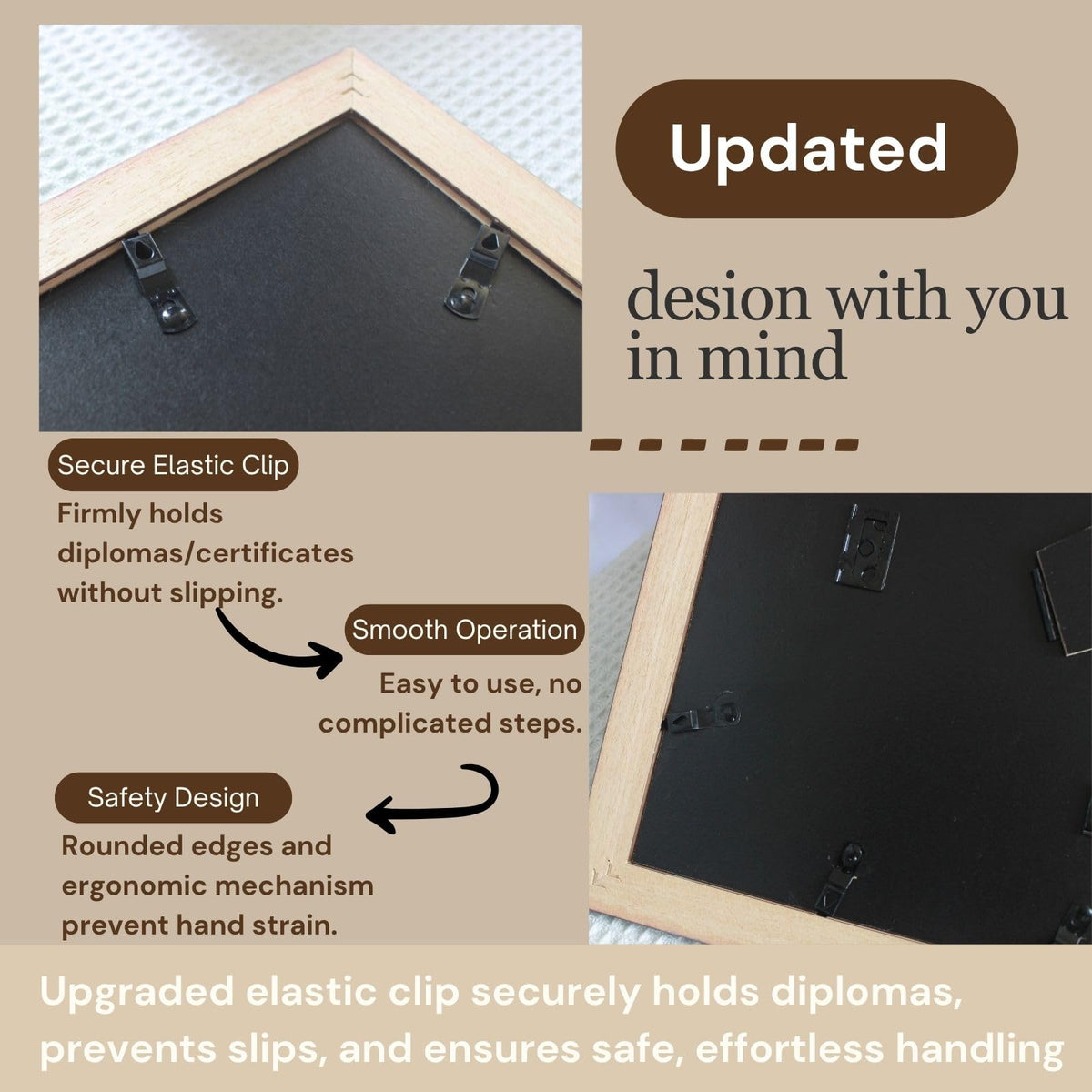 GAMYPET Solid Wood Diploma Frame 8.5 x 11 Certificate Frames with Navy Mat or 11x14 Document without Mat as Graduation Picture Frame