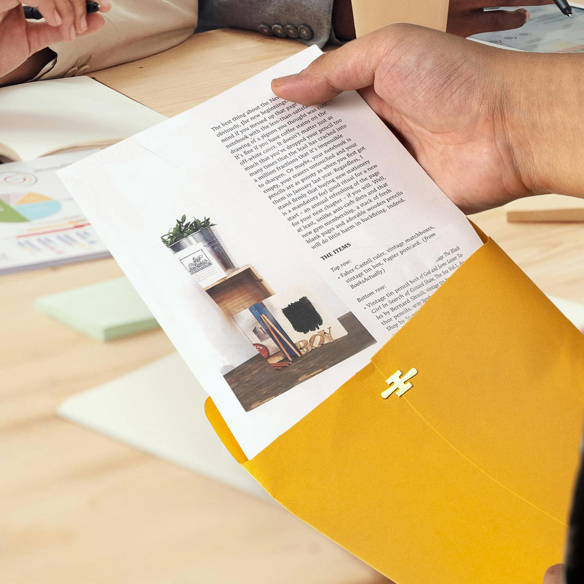 6x9 Clasp Envelopes - 100 Pack, Goefun Yellow Manilla Envelopes 6x9, 100GSM Heavy Kraft Paper, for Business, Legal, Office