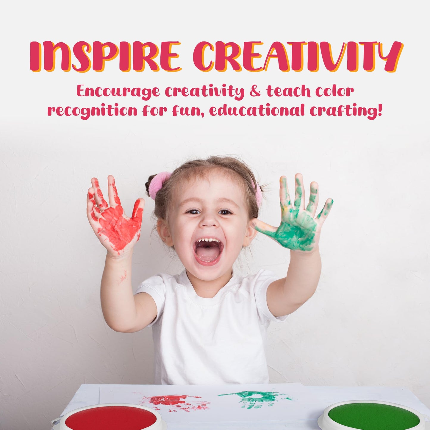 8 Pc Large Ink Pads for Kids - Washable Ink Pads for Kids - Hand/Handprint/Footprint Size - Washable Stamp Pads Kids Non Toxic Ink Pads for Stamps, Crafting, Finger Paint, Card Making, Gift for Kids
