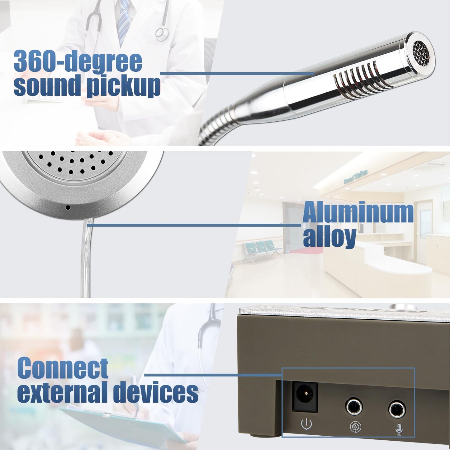 Retevis RT-9908 Window Speaker,Window Intercom Dual-Way Voice,Window Speaker Intercom System for Business,Restaurant,Bank,Ticket Window