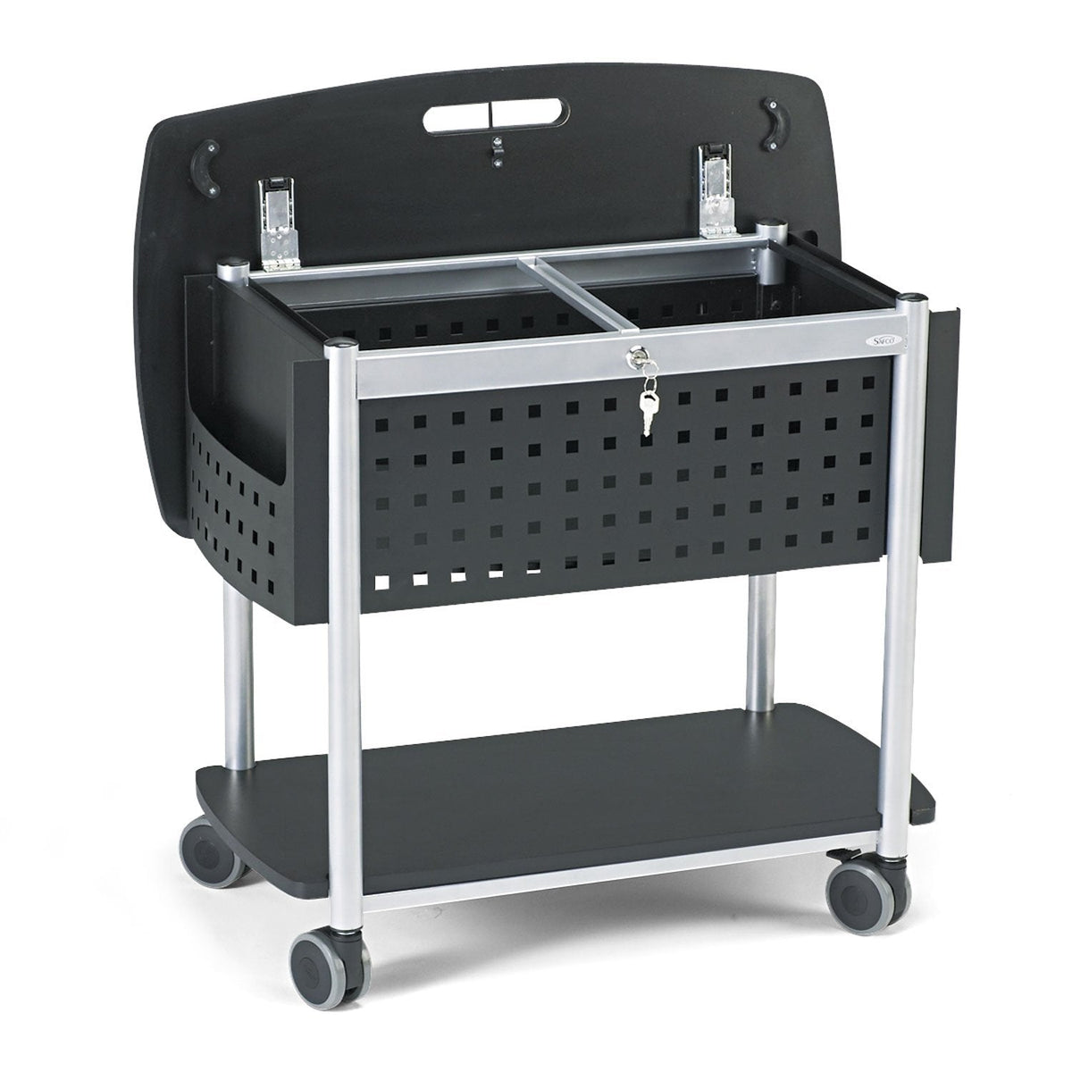 Safco Scoot Mobile File Cart with Work Surface, Fits Letter and Legal-Size Hanging Folders, Includes a Locking Lid & Key