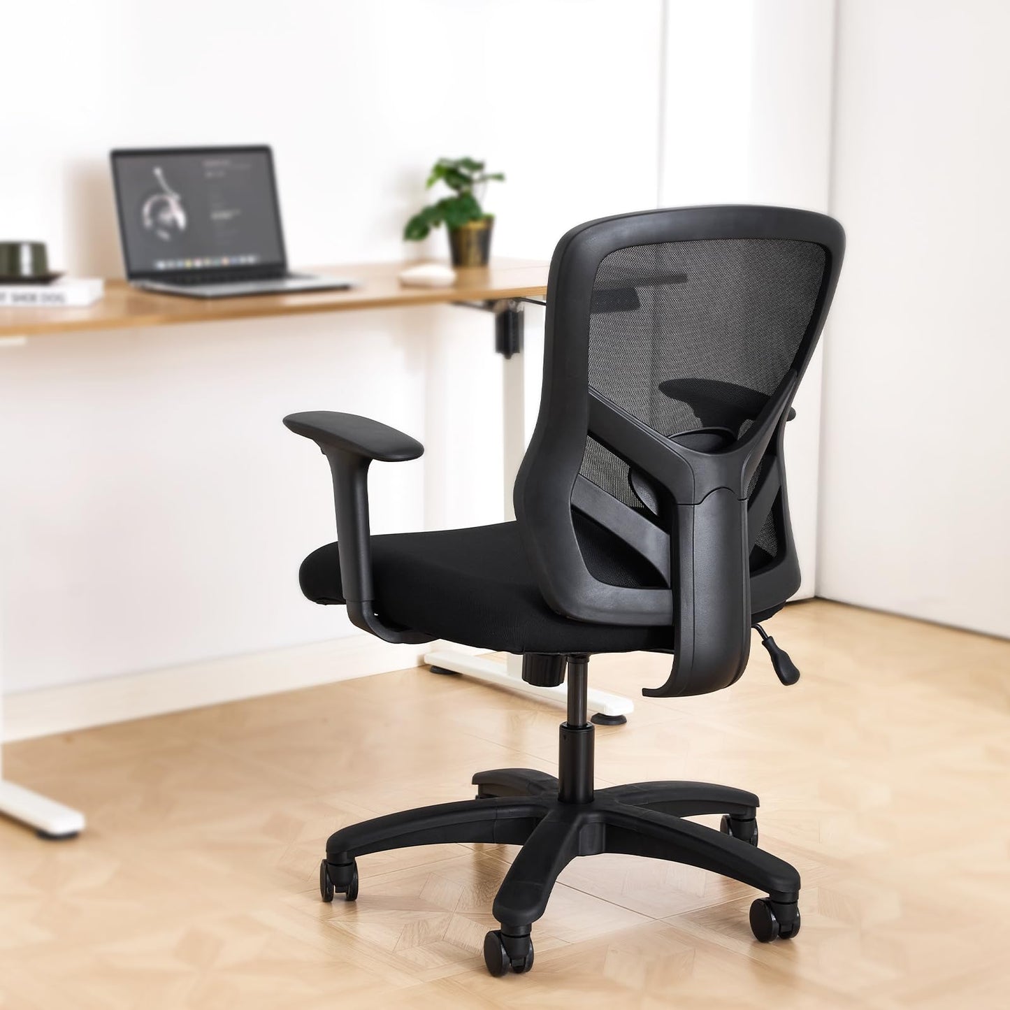YFO Big and Tall Office Chair 500LBS - Computer Desk Chair with Adjustable Lumbar Support, Heavy Duty Ergonomic Mesh with 360 Rotation 4D Arm and Extra Wide Comfty Seat, Quiet Wheels for Adults, Black