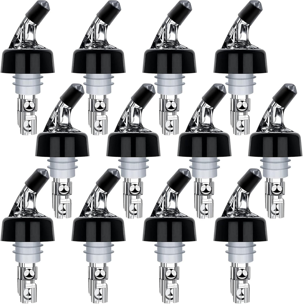 Automatic Measured Bottle Pourers Pack of 12 Liquor Bottle Pourers 1 oz (30 mL) Quick Shot Spirit Measure Wine Pourer Spouts Drinks Wine Cocktail Whiskey Dispenser Bartender Home Bar Tools (12pcs)