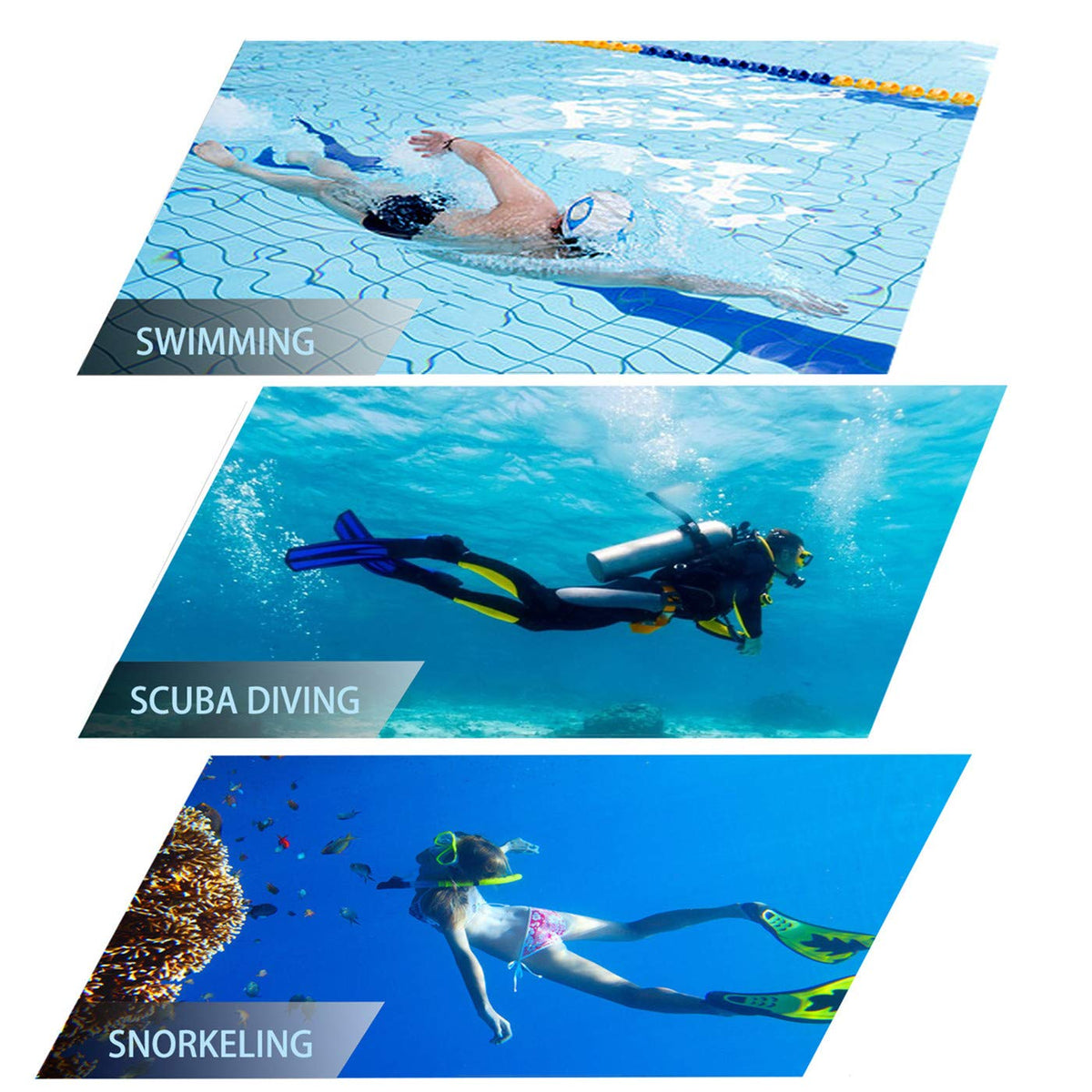 Snorkel mask Snorkeling Set for Adults and Youth, Diving mask and Full Dry Snorkel Swim Googles is Suitable for Snorkeling, Dive Scuba Diving, Swimming (Black)