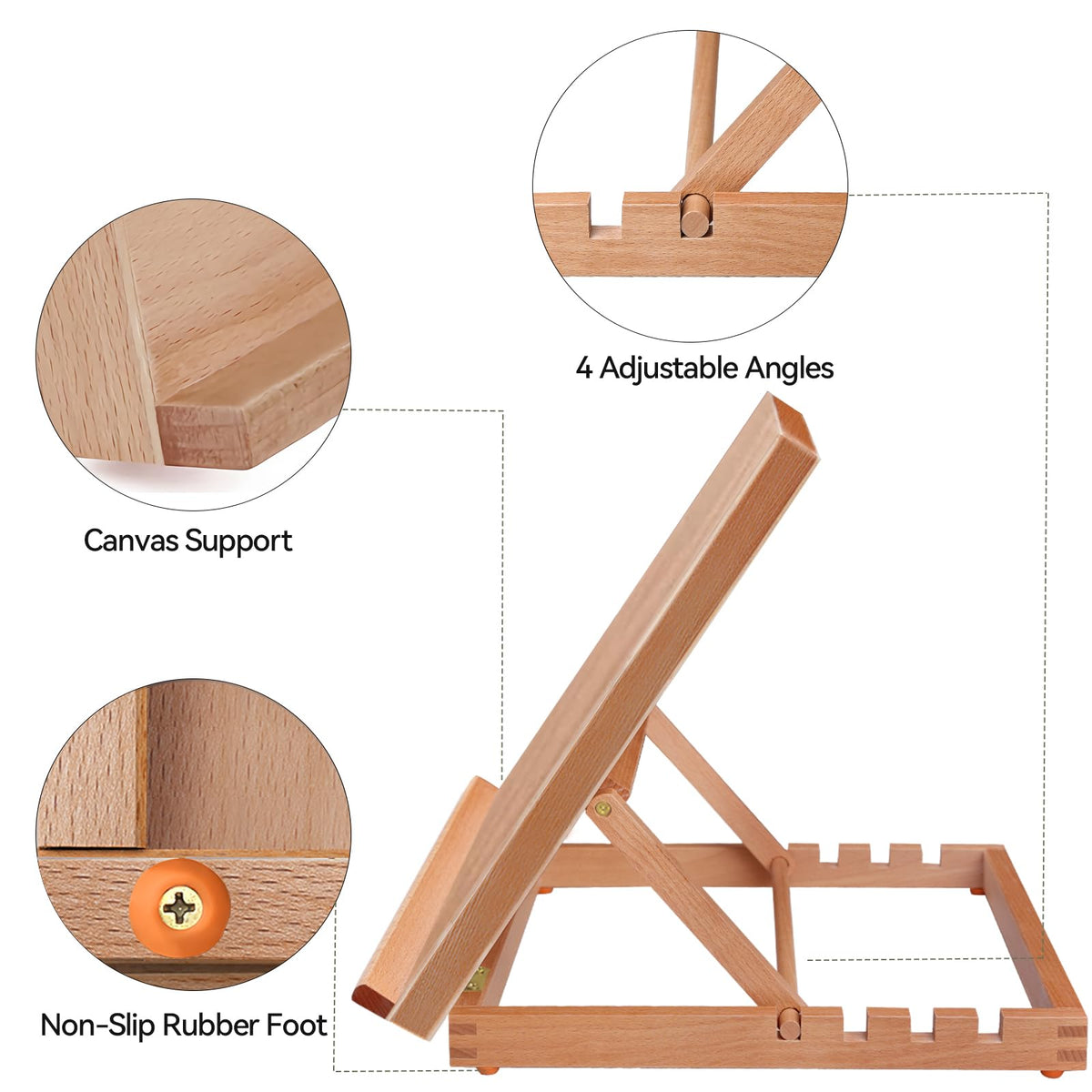 Tabletop Easel A3 Painting Easel with Smooth Surface, Adjustable Angle Art Easel for Artists, Children, Beginners & Student
