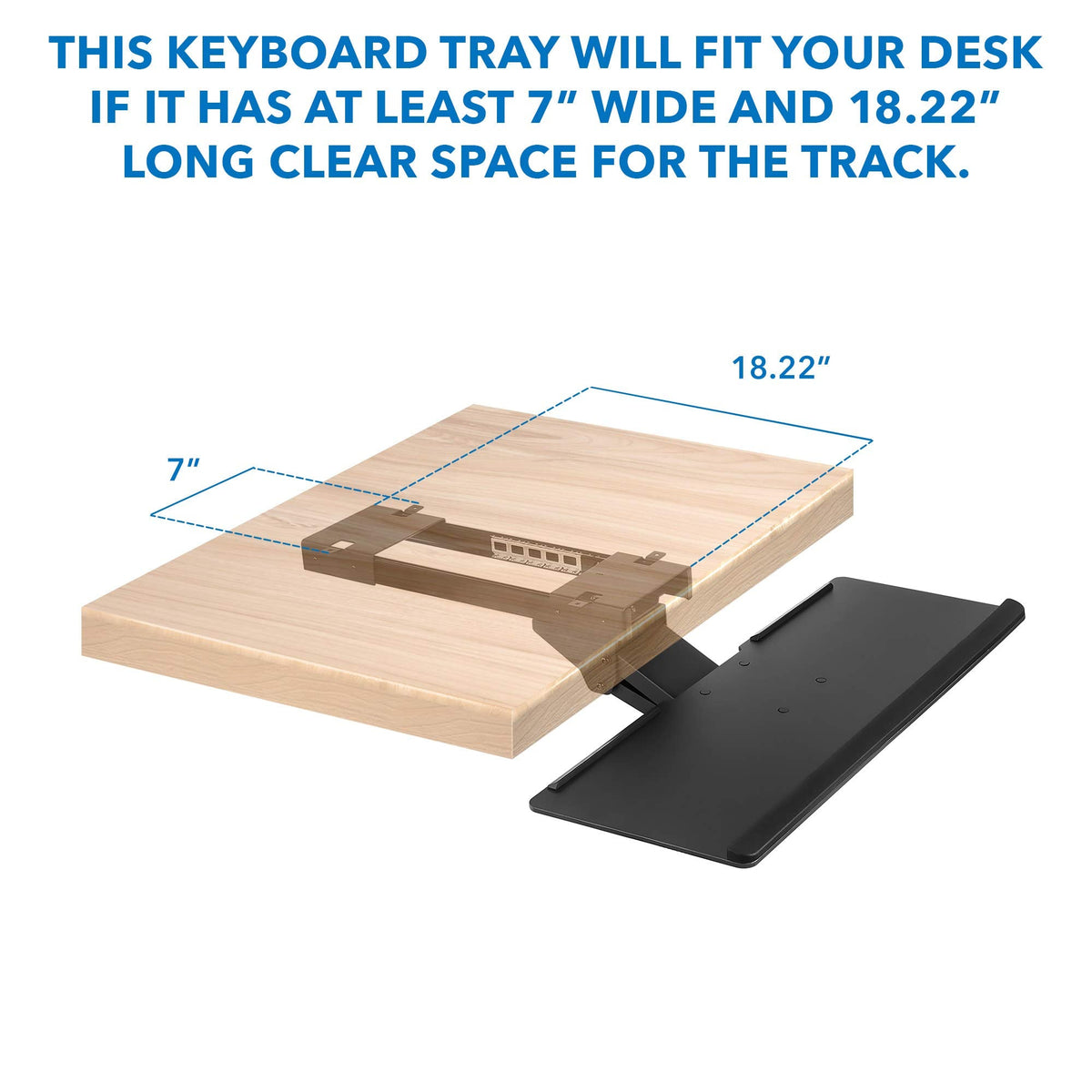 Mount-It! Keyboard Tray Under Desk, Full Motion Computer Keyboard and Mouse Tray, Slide Out Ergonomic Keyboard Drawer with Gel Wrist Pad, 26" Wide, Tilt, Swivel and Height Adjustment, Black