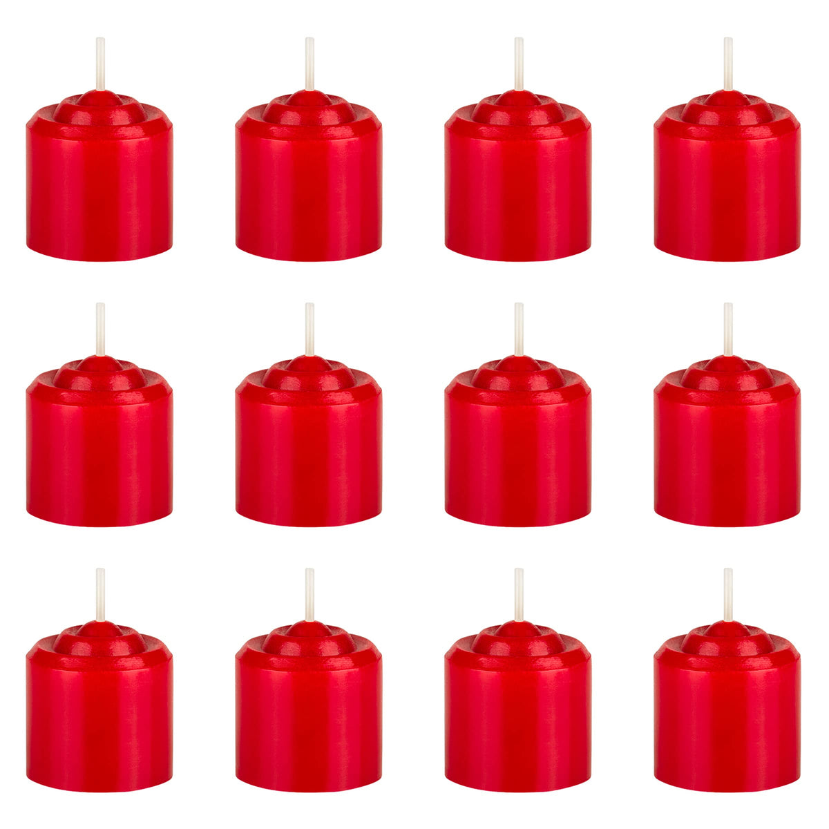 Mega Candles 12 pcs Unscented Red Votive Candles, Hand Poured Wax Candle 10 Hours 1.38 Inch x 1.5 Inch, Home Décor, Wedding Receptions, Centerpieces, Occasions, Events, Meditations, Holders
