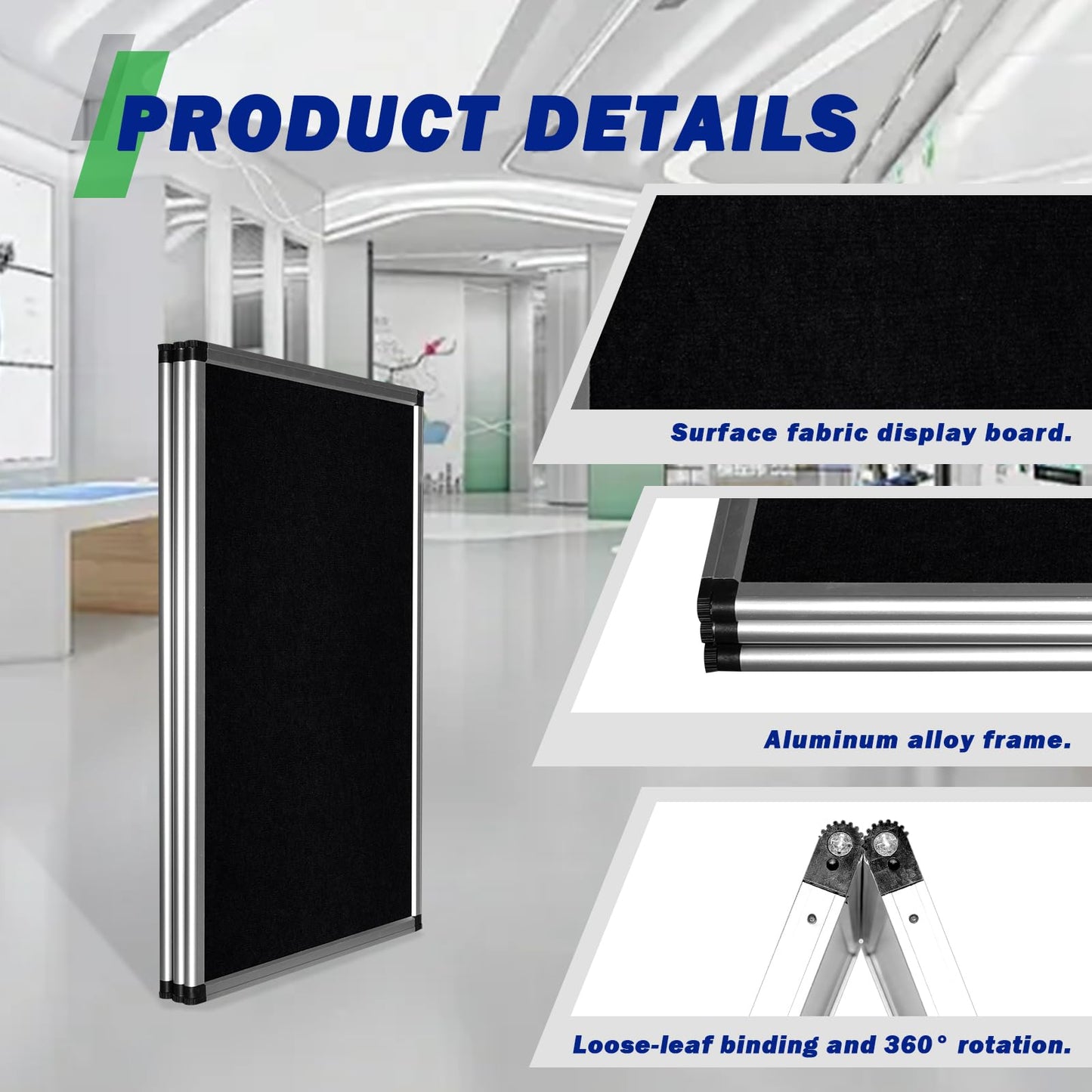 3 Panel Trade Show Presentation Board,Poster Board with Storage Bag Large Tabletop Display Board Folding Art Panel Display for School,Vendor Events,Science Fair Exhibitions (B)