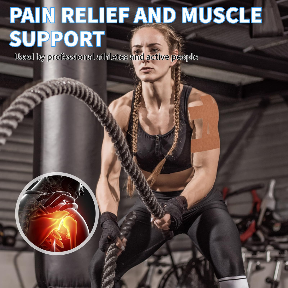 20PCS Kinesiology Tape for Shoulder, Shoulder Tape for Pain Relief Precut,Waterproof Breathable Shoulder Support & Stability Elastic, Latex-Free, Non-irritating to The Skin,Athletic Tape Four Colors