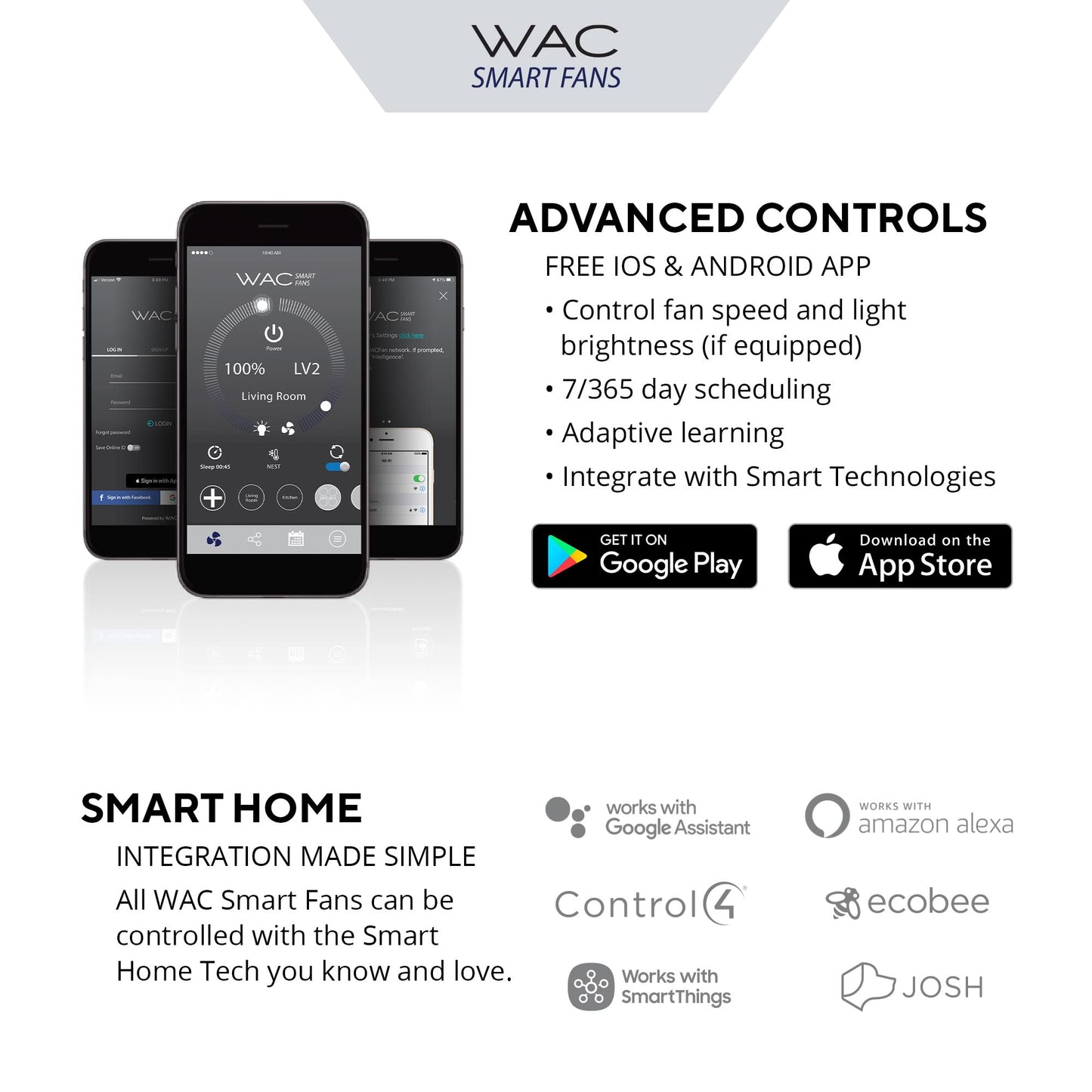 Rotary Indoor and Outdoor 5-Blade 65in Smart Home Ceiling Fan in Matte Black Soft Brass with 2700-3000-4000-5000K Selectable LED Light Kit and Remote Control works with iOS or Android WAC App