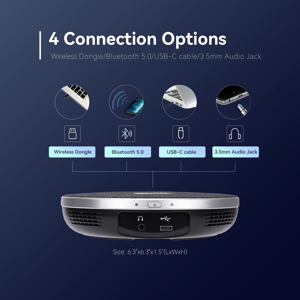 TONGVEO 4K Conference Room Camera System with Gesture Control, AI Auto-Tracking PTZ Camera 5X Digital Zoom with Speakerphone Set 120° Wide-Angle USB3.0 for Remote Meetings Zoom Teams OBS and More