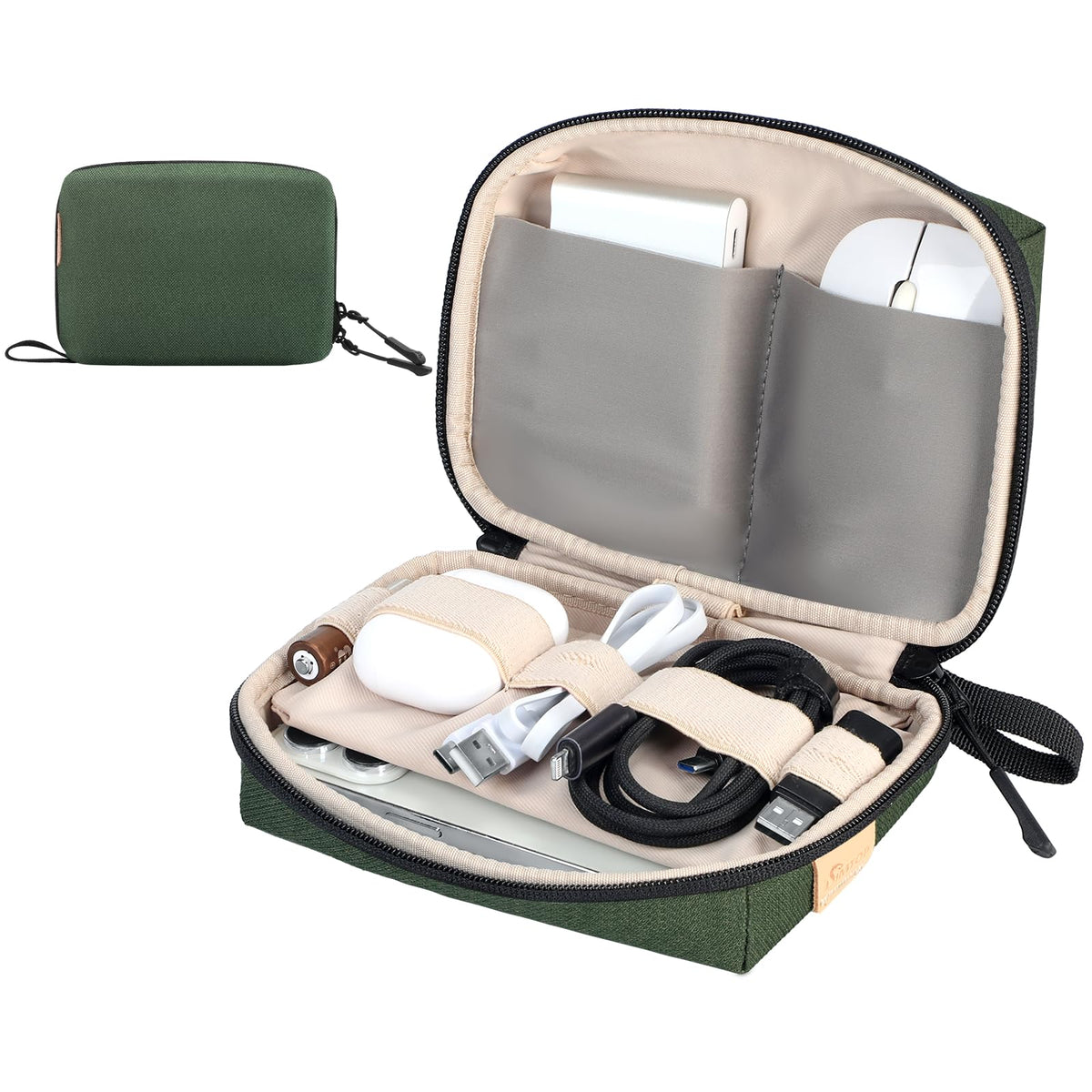 SIMTOP Small Electronics Organizer Travel Case, Portable Tech Case Pouch for Cable, Charger, Phone & Earbuds – Water-Resistant Cord Storage for Commute, Office & Business Trip – Compact Design