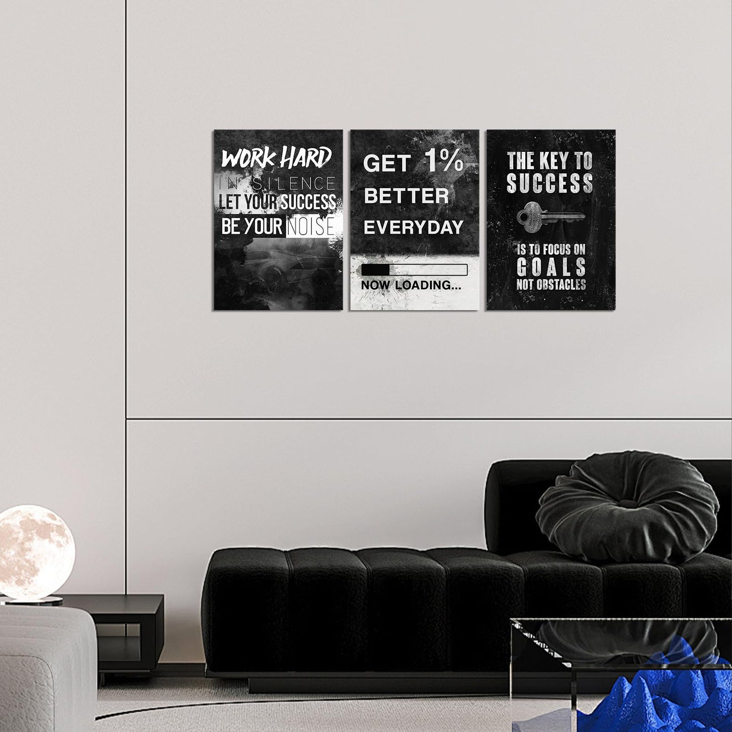 Motivational Wall Decor Success Goal Inspirational Canvas Wall Art for Office Quotes Pictures Motivational Posters Framed Canvas Wall Art Prints Artwork Office Bedroom Gym