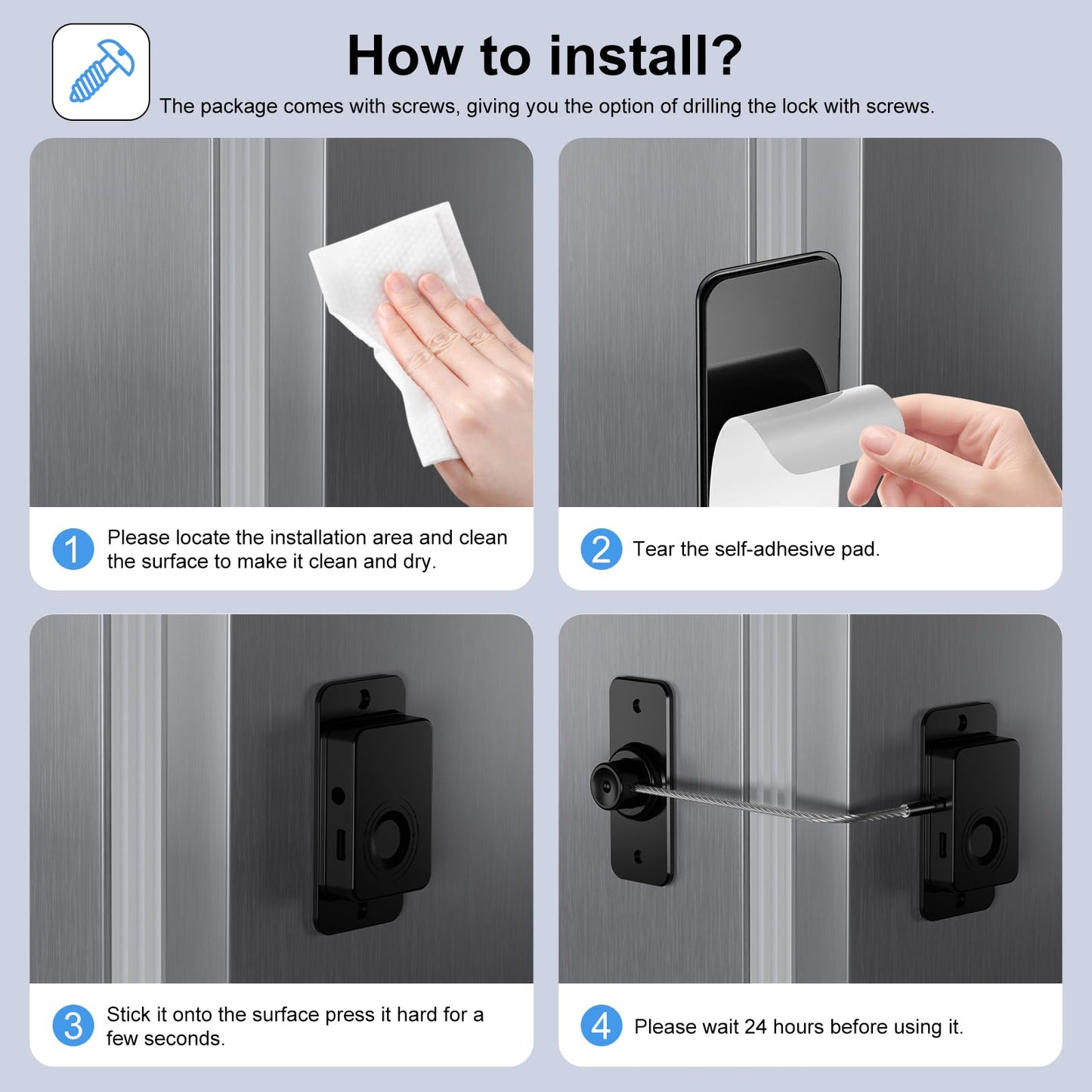 Larimuer Fingerprint Fridge Lock - Child & Pet Proof Security for Drawers, Cabinets, Ovens, Toilet | Smart Biometric& USB Key | Easy Install | Quick Unlock (Black, 1 Pcs)