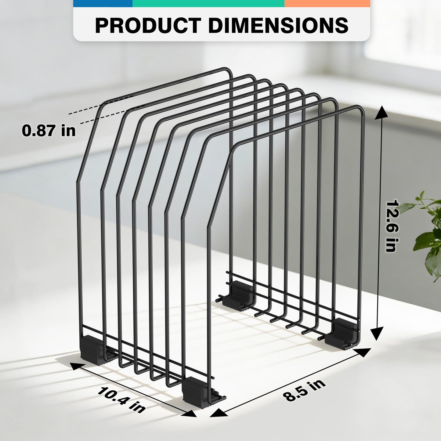 Gawerk File Organizer for Desk, 7-Section Vertical File Sorter, Paper Holder Organizer Standing Metal File Folder for Office Home Classroom, Black (2Pack)