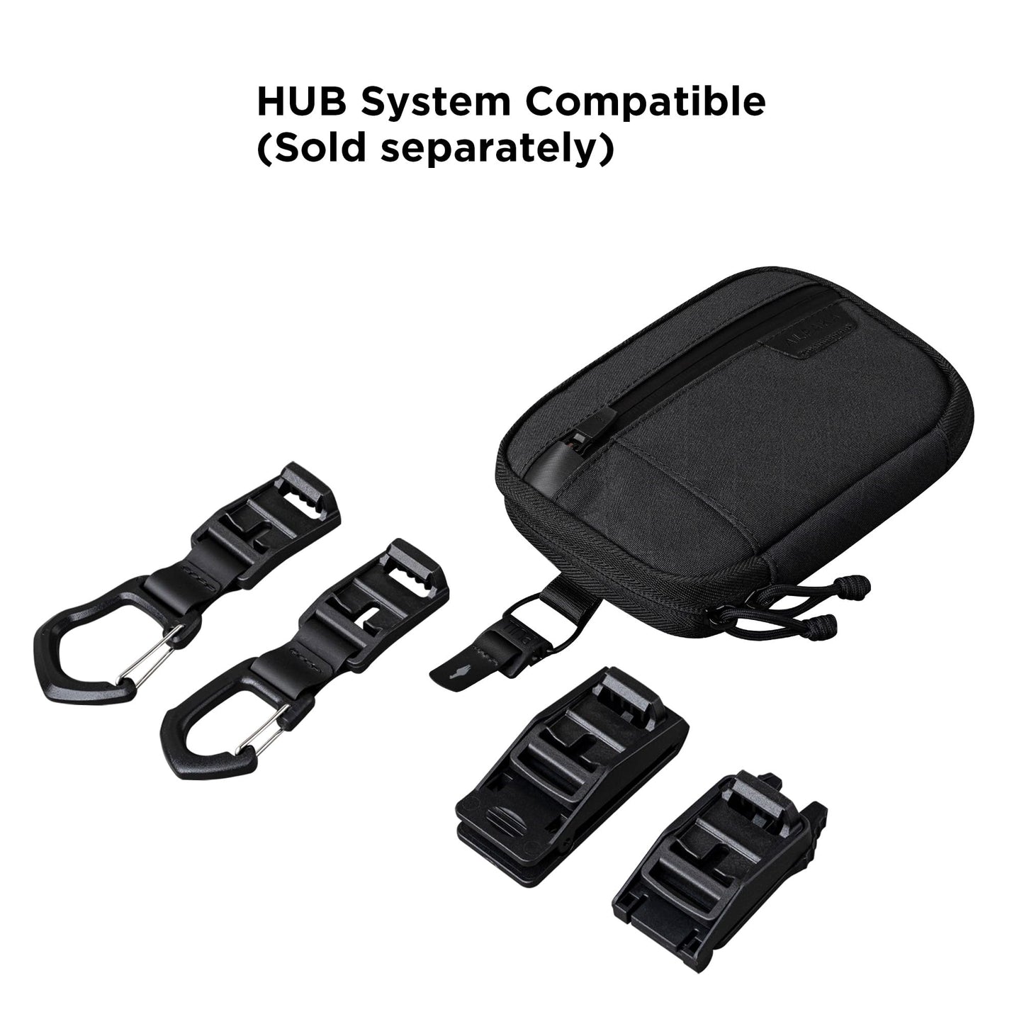 ALPAKA Admin Pouch Pro EDC Organizer - Small Tool Pouch with Smooth Zipper, Weatherproof Storage for Electronics, Cables, Travel Accessories - Black Axogrid 300D Fabric