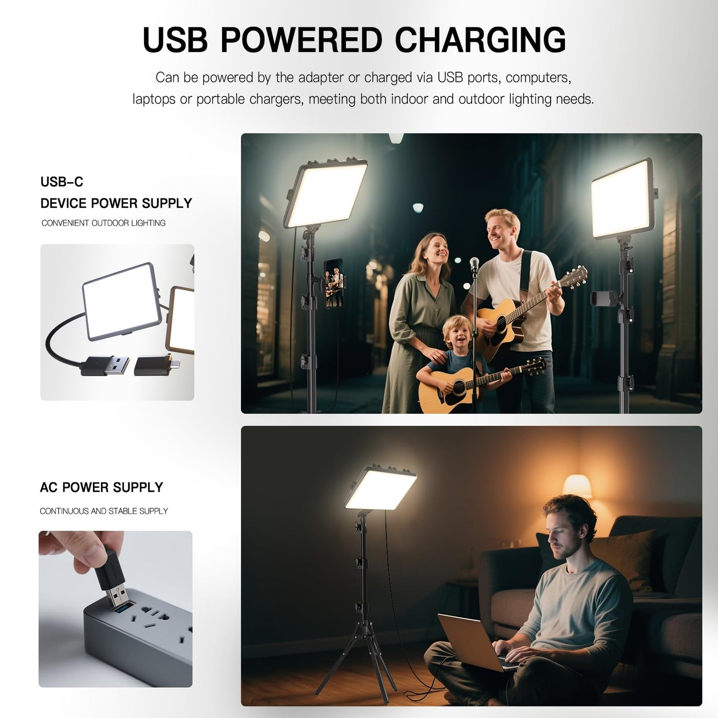 1-Pack LED Video Light Kit, NiceVeedi Photography Lighting Kit, 2800-6500K Dimmable Studio Light with Tripod Stand & Phone Holder, 73" Stream Light for Video Recording, Game Streaming, YouTube