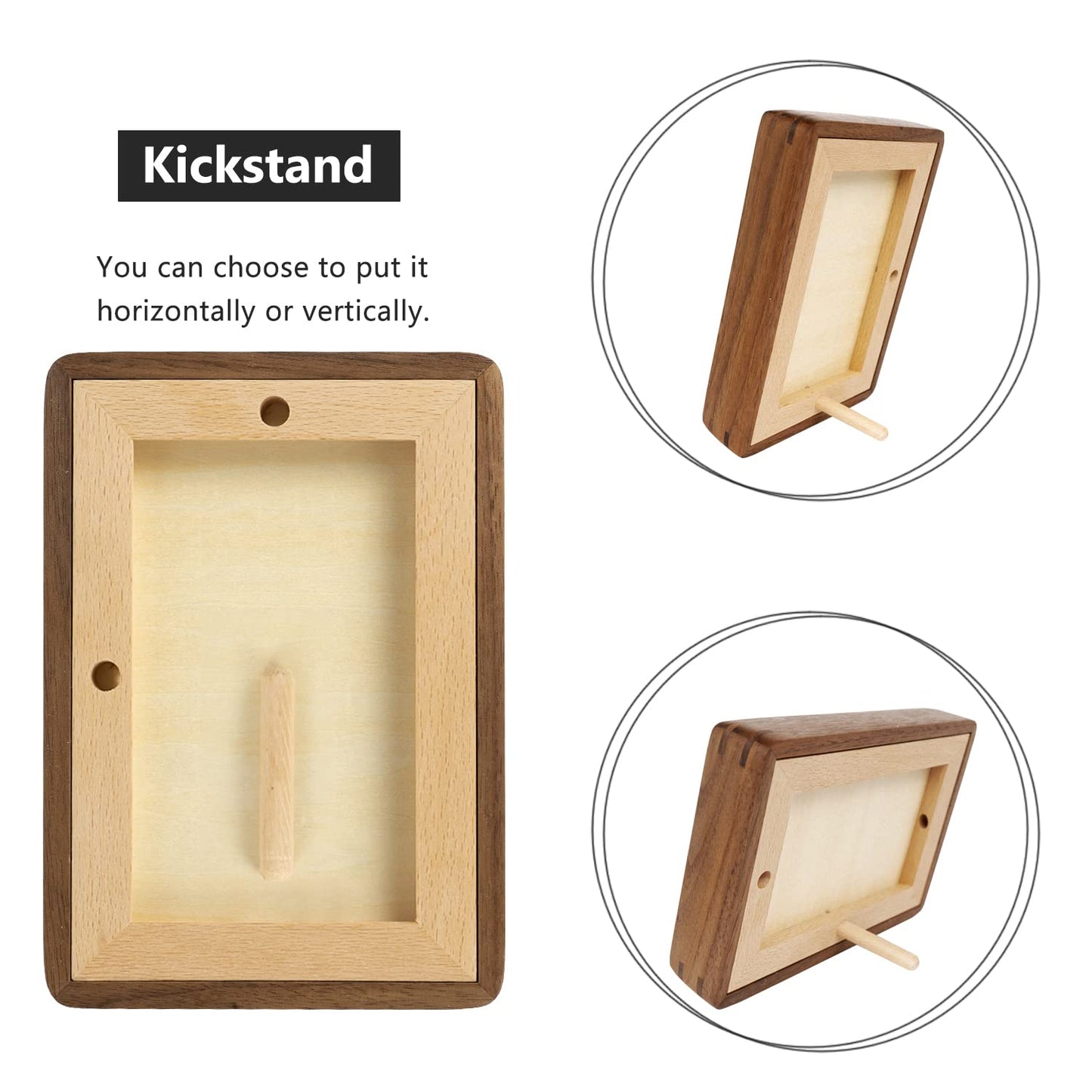 Natural Wood Photo Frames Inspired Tabletop Picture Frame with Mat, Vertical or Horizontal Display (Walnut, 8.5x11 matted to 6x8)