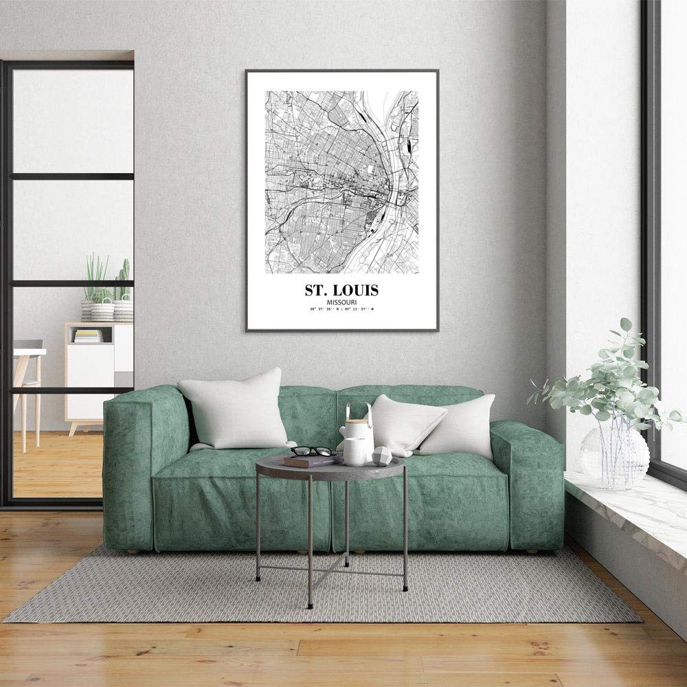 Eleville 8X10 Unframed St. Louis Missouri City View Abstract Road Modern Map Art Print Poster Wall Office Home Decor Minimalist Line Art Hometown Housewarming wgn498