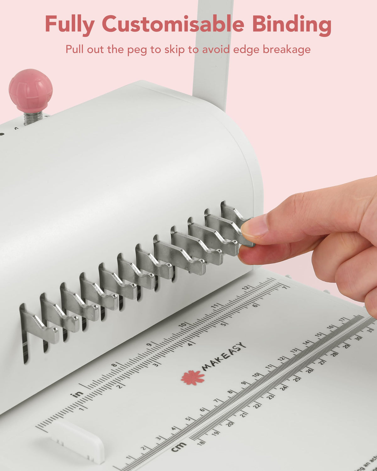 MAKEASY Binding Machine Hole Pitch 2:1 - Portable Book Binding Kit with 10PCS 5/8'' Binding Wires & Plier, for DIY Notebooks, Albums, Journals, and Calendars – Circle Holes, 20 Sheet Punch Capacity