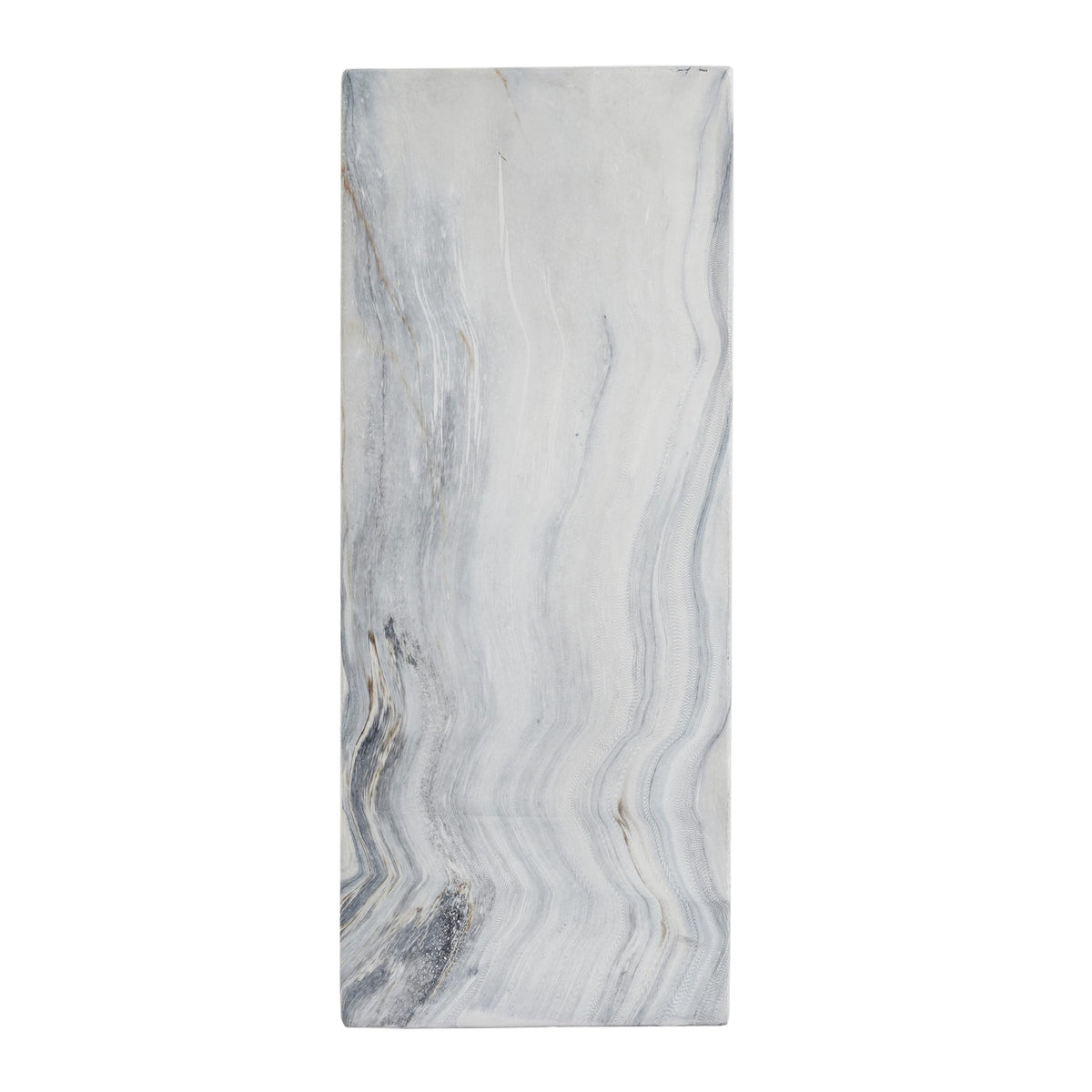 Handcrafted Marble Effect Pedestal, 30.3" Tall, Indoor & Outdoor Display Stand, Square Base, Heavy-Duty 100 lbs Capacity, Unique Grey-Blue Veining, Plant Stand, Sculpture Plinth, Side Table Accent