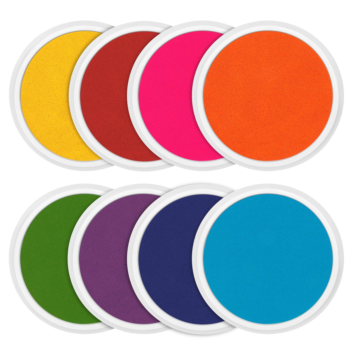 Nliyeisu 7 Inch Ink Pad Pads for Kids Washable, Large Stamp Pad with 8 Vibrant Colors, Non-Toxic Finger Paint & Stamp Pads Set for Arts and Crafts, Perfect for Children's DIY Projects, Home School Use