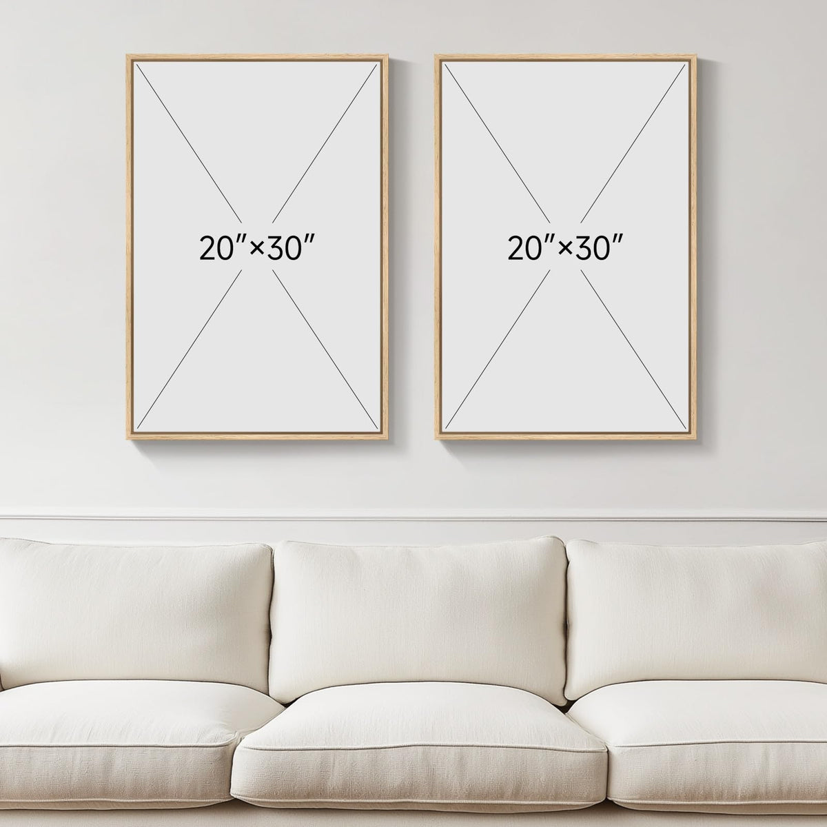 Large Framed Neutral Abstract Wall Art for Living Room, Set of 2 Modern Warm Beige and Taupe Canvas Artwork for Walls, Woman Silhouette Paintings Prints Wall Decor for Bedroom Home Office, 20x30 Inch