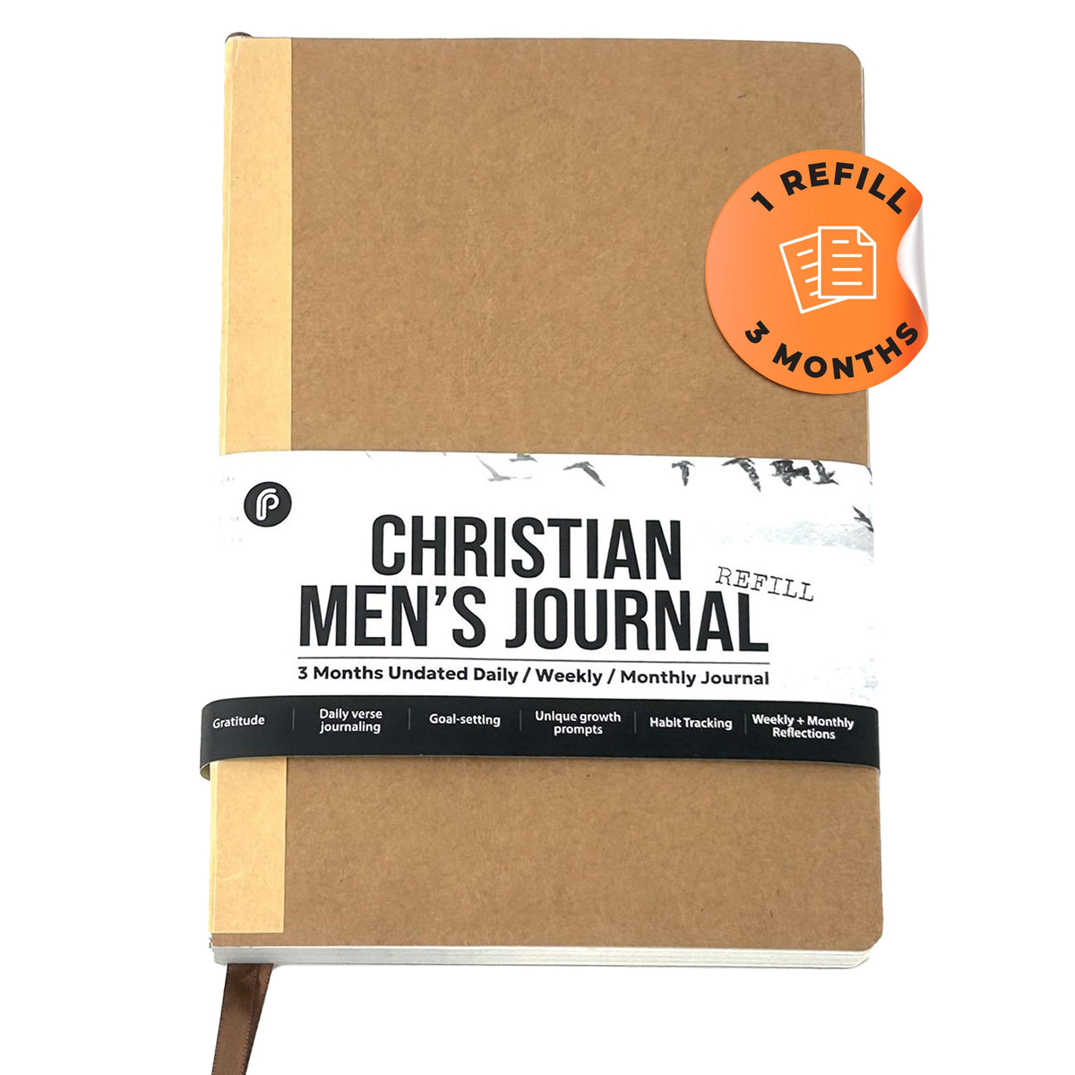 Prazoli Christian Bible Prayer Journal For MEN 3-Month Refill - Study Scripture Notebook & Planner Daily Devotional Undated | Religious Jesus Faith Gifts for Graduation, Pastor Baptism & Church