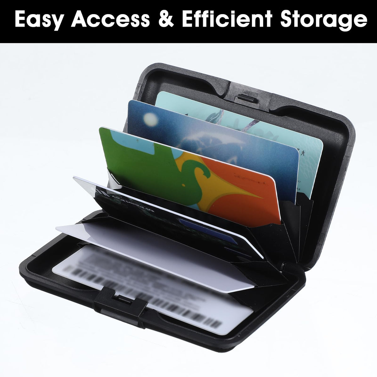 Douaowoc 12 Pcs Black Aluminum Wallet Credit Cards Holder Bulk Blocking Credit Cards Holder Mini Slim Aluminum Wallet Metal Business Card Case Credits Wallets Protector ID Hard Case