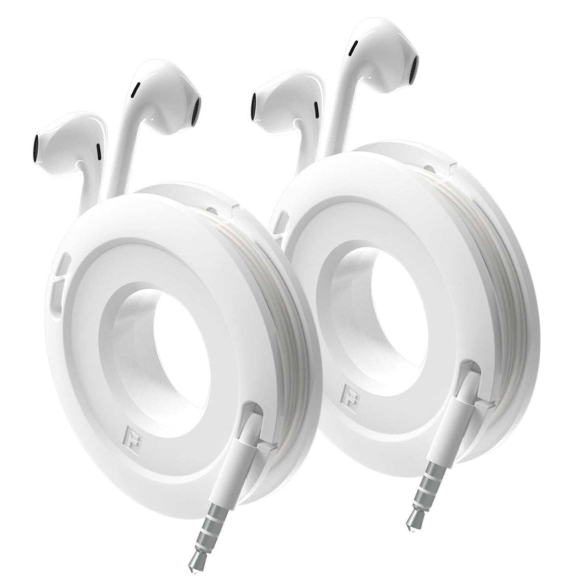 Side Winder Mini and Max Headphone, Earbud and Charging Cable Winder and Organizer Perfect for Wrapping Earbuds and Cords for Travel and Organization 2-Pack (White, Mini)