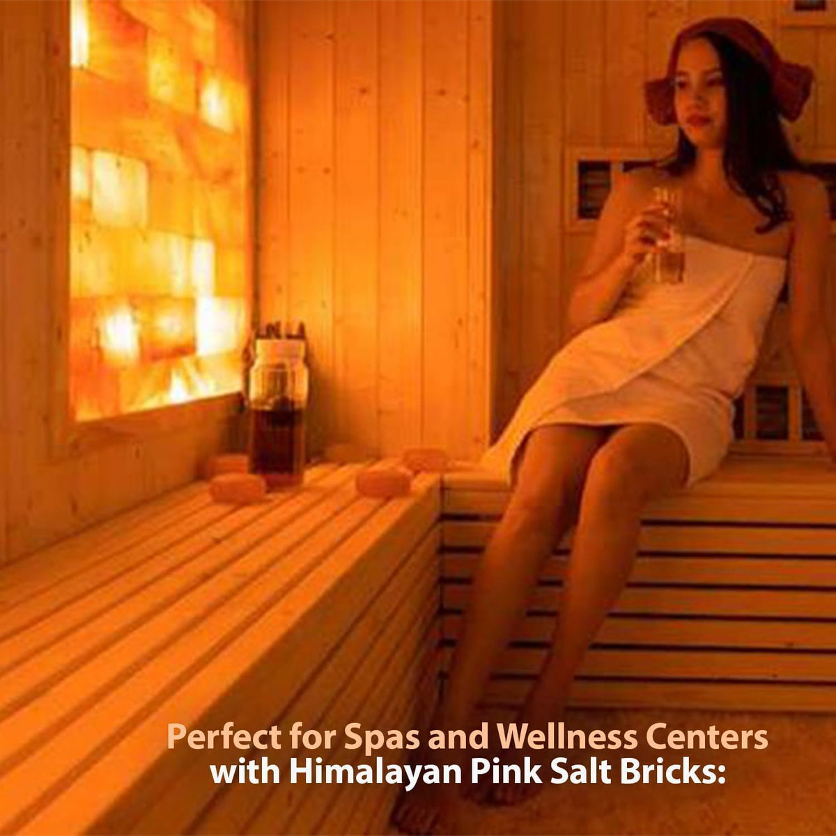 ZK Pack of 10 Himalayan Salt Tiles 8” x 4” x 1” for Sauna Backlit Salt Walls- Natural Pink Salt Bricks for Spa & Wellness Room Décor, DIY Salt Block Installation