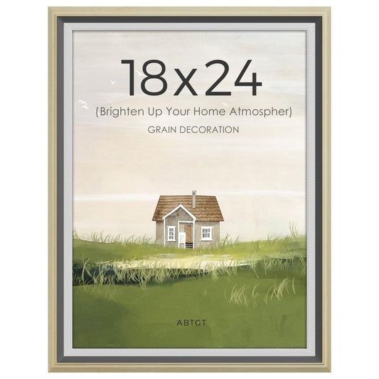 Abtgt 18x24 Frame Ornate Vintage Style, Made of Black MDF Backing for Horizontal or Vertical Wall Mount, 18x24 Poster Frame for Home Decor, Vintage Gray 1 Pack
