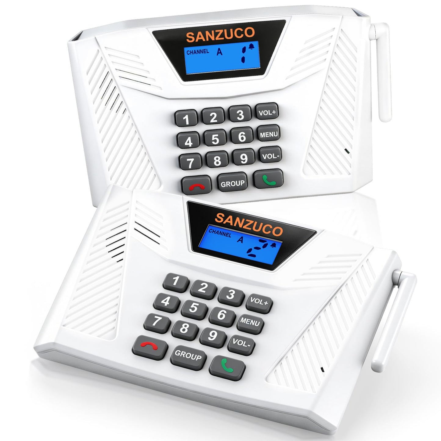 SANZUCO 60L Intercoms Wireless for Home, 1700ft 2026 Wireless Intercom System with Full Duplex & Group Call, Hands Free Two Way Real Time Home Intercom for Elderly, Kids & Office (2 Pack)