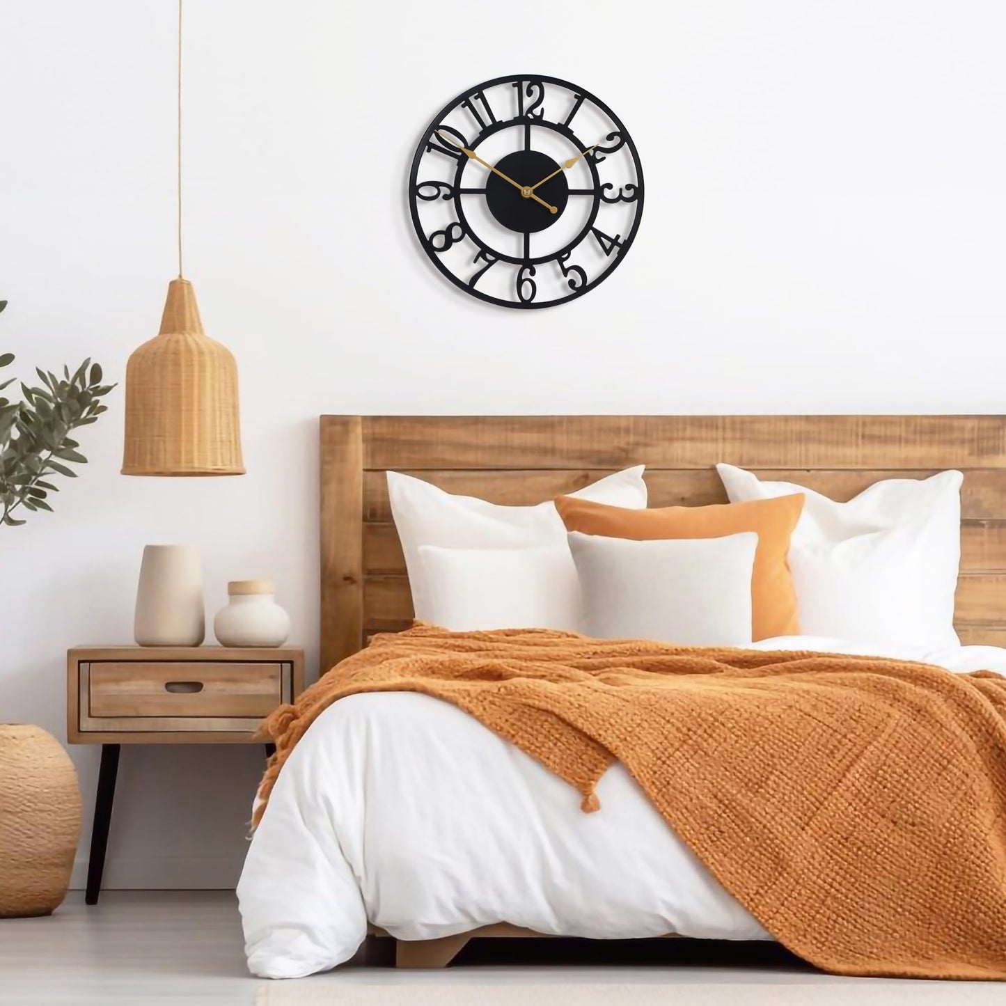 LEIKE Arabic Numeral Wall Clock 10IN Battery Operated Black, Silent Non Ticking, Wall Clocks for Living Room Decor, Small Classic for School, Office, Home, Kitchen, Bedroom