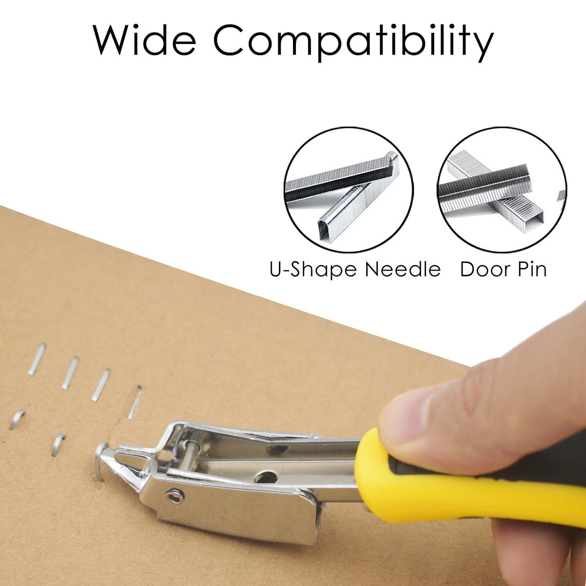 GEARLINTON Staple Remover Heavy Duty Upholstery Staple Puller Tool with Ergonomic Handle for Furniture, Carpet, Carton, Floor (2 Pack, Yellow)