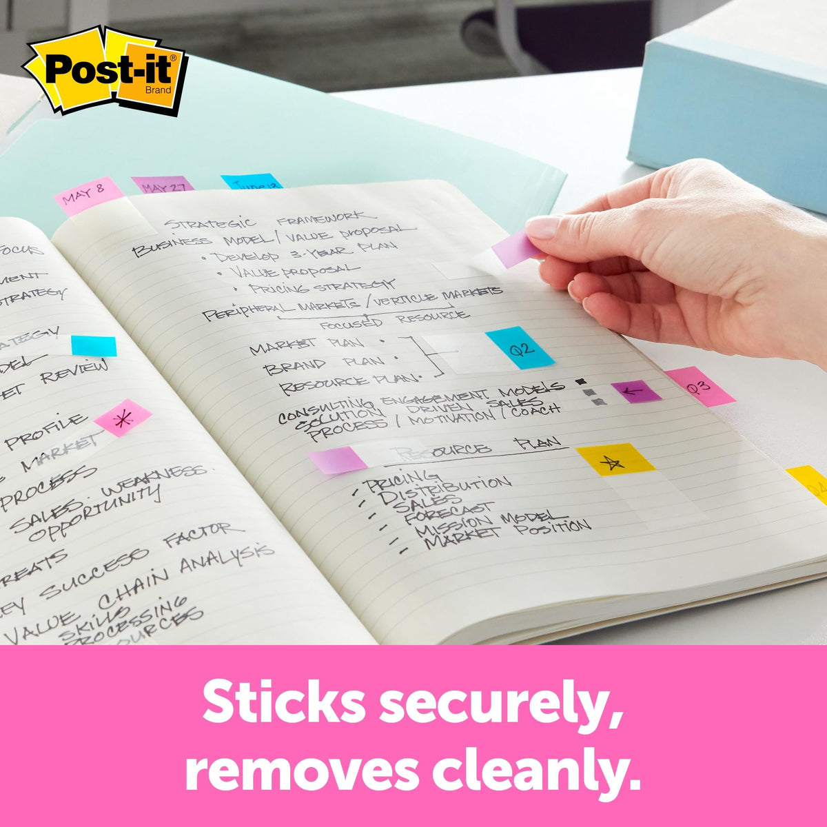 Post-it Message Flags, Sign and Date, 30/Dispenser, 4 Dispensers/Pack, .47 in Wide, Assorted Colors (684-SD) (3 Pack)