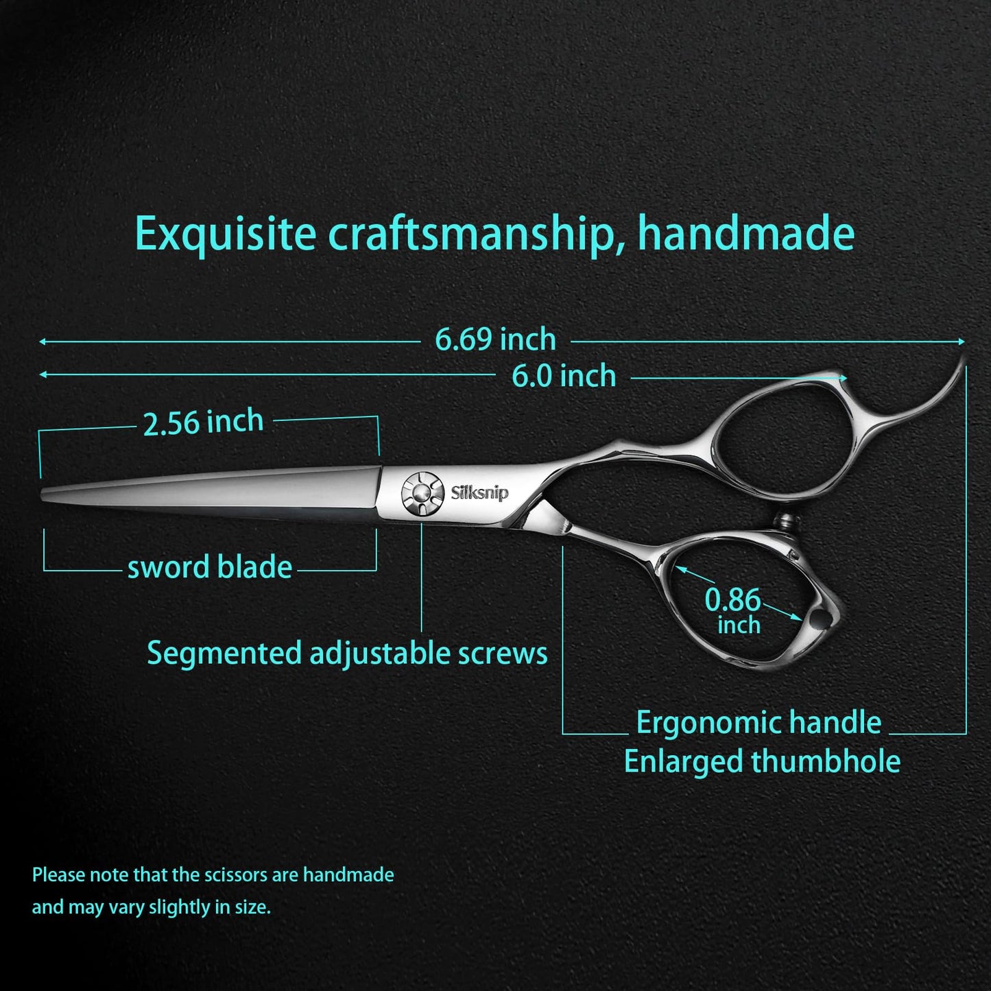 Silksnip Hair Cutting Scissors Professional Barber Shears, Hairdresser Scissor Made Of Stainless Steel For Hairdressing Salon and Home Use Extremely Very Sharp Ergonomic Design