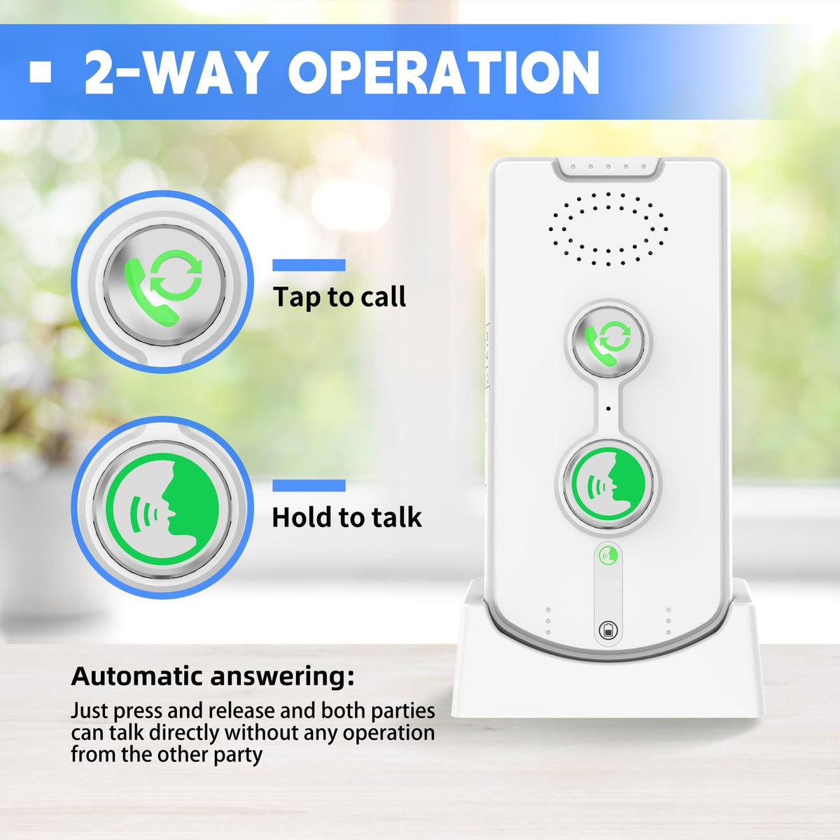 2 Way Intercoms Wireless for Home Office,Portable Room to Room Long Range Intercom System with Charging Base, Long Standby Time 5 Level Volume Adjustment,38 Ringtones Adjustment (3 Pack)