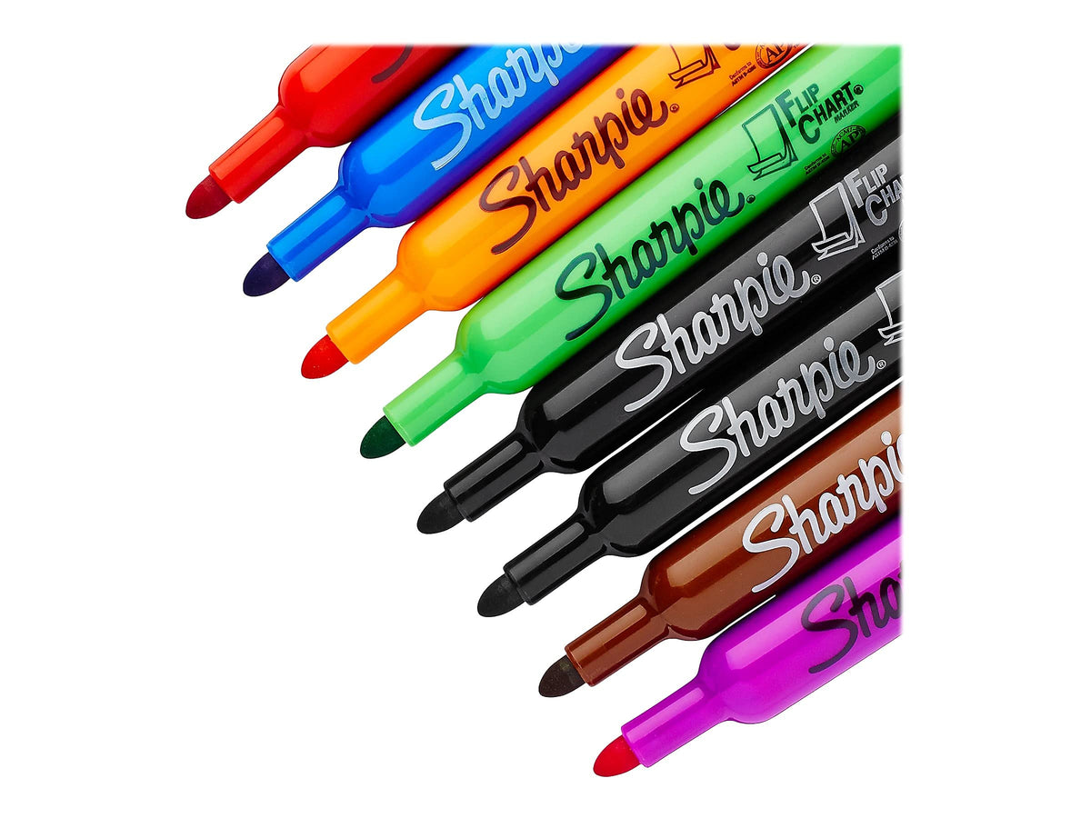 Sharpie 22480PP Flip Chart Marker, Bullet Point, 8/PK, Assorted