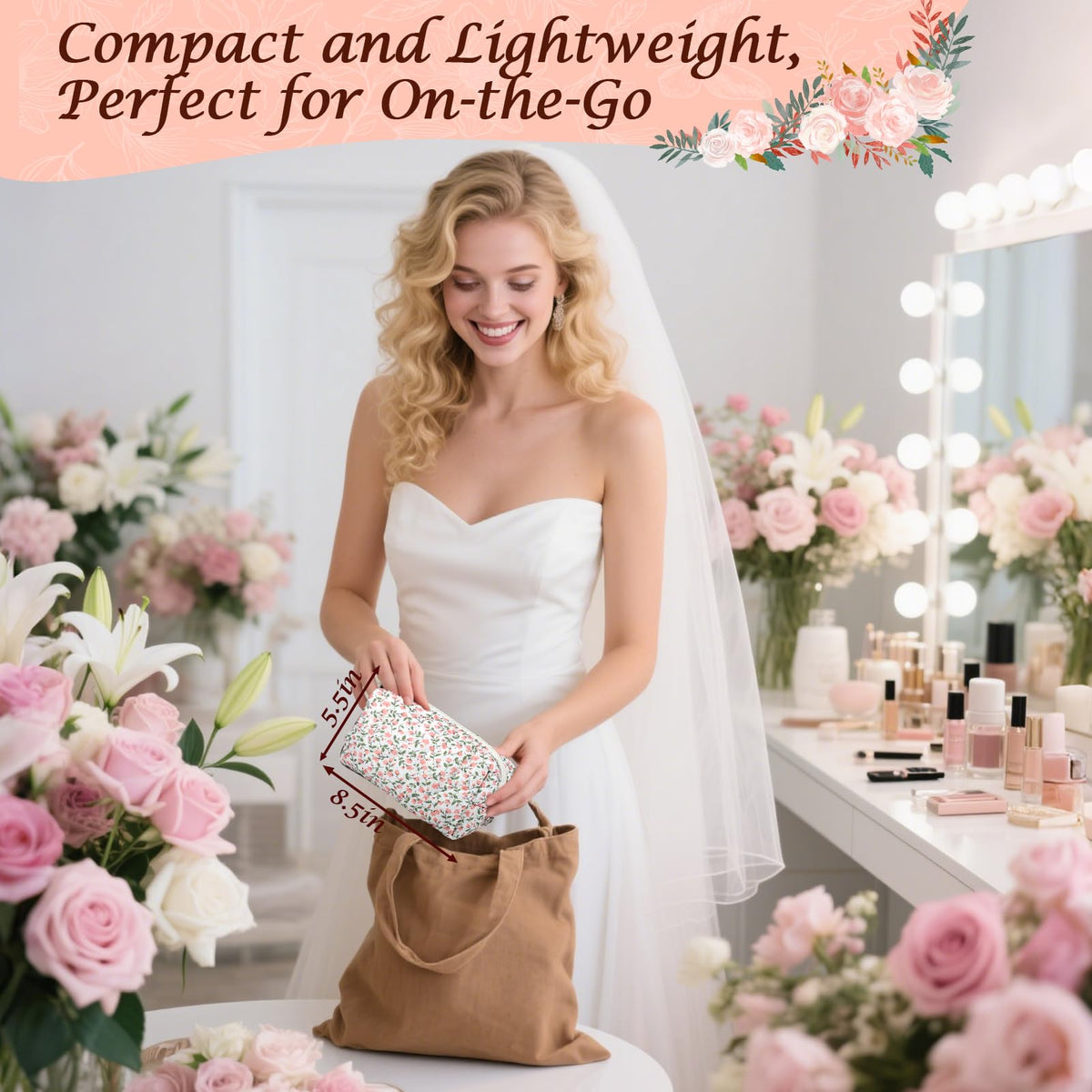 AIERSA 55pcs Bride Emergency Kit for Wedding Day Items, Wedding Must-Have Essentials for Bride, Women Mini Travel Survival Kit for Gifts