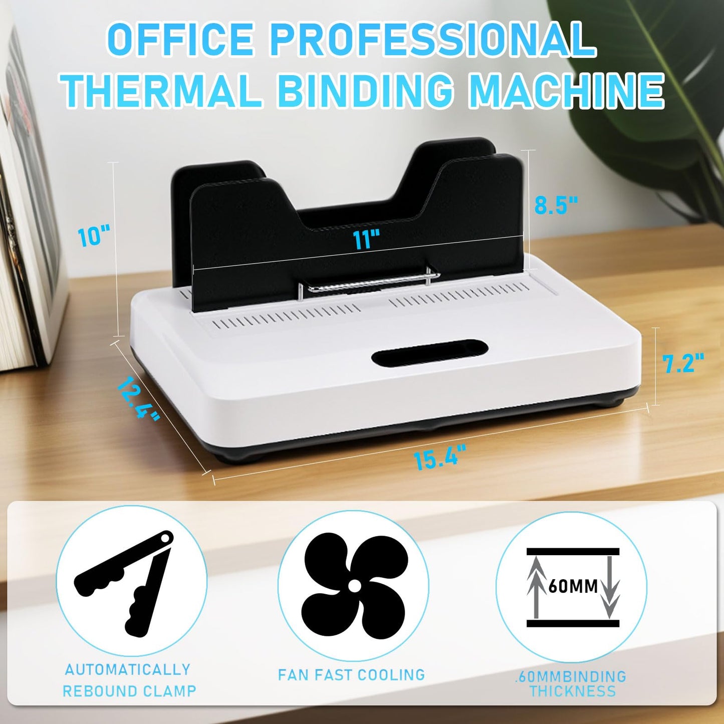 Thermal Binding Machine, Digital Touch Panel with 10 Thermal Binding Covers, No Preheat Time, 500 Sheet Capacity – Electric Book Binder for A4/A5/Letter Size Documents, Office, School & Home Project
