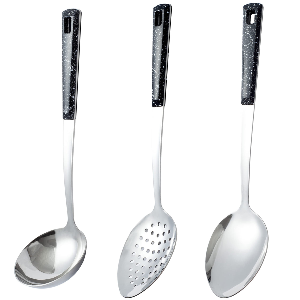 Stainless Steel Serving Spoons Set with Slotted Spoon, Serving Spoon and Perforated Spoons, soup ladle,kitchen cooking utensils set