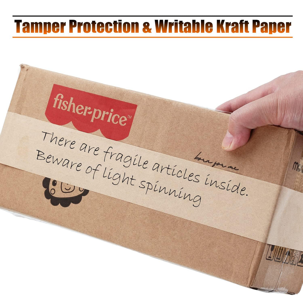 LLPT Kraft Paper Gummed Tape 1.97” x 110 Yards 1 Pack Reinforced Fiberglass Water Activated Kraft Tape Brown Packing Tape Heavy Duty for Mailing Shipping Sealing Boxes (PGB50110R01)