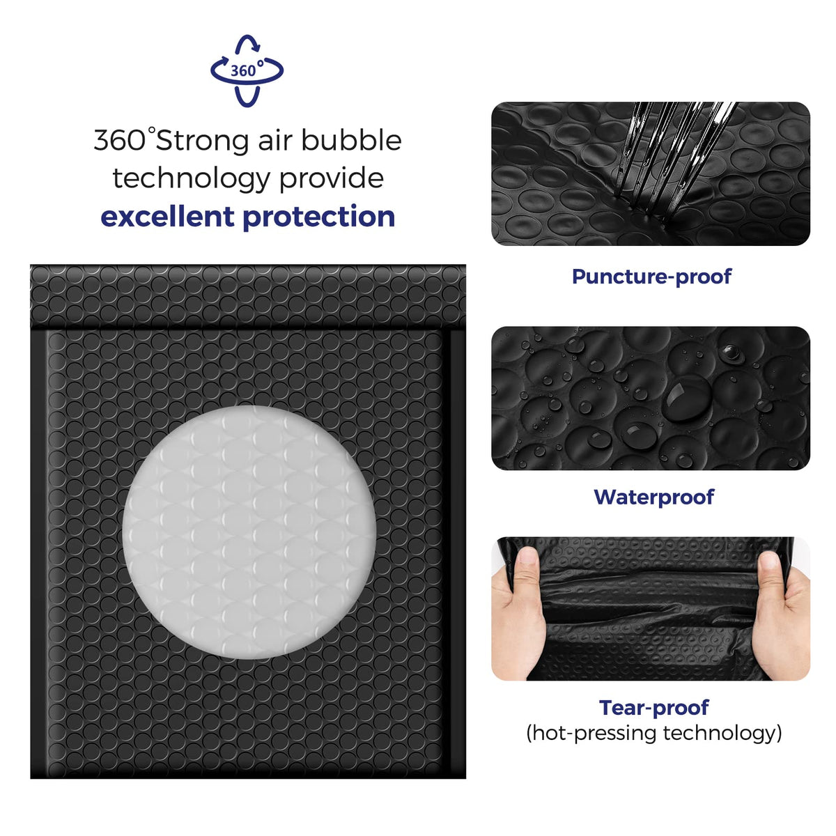 Fuxury Black Bubble Mailers 8.5x12" 40 Pack Medium Padded Envelopes Opaque #2 Bubble Mailer Usable Size 8.5x11" Thick Padded Mailers for Small Business Mailing Books Clothes Makeup Supplies