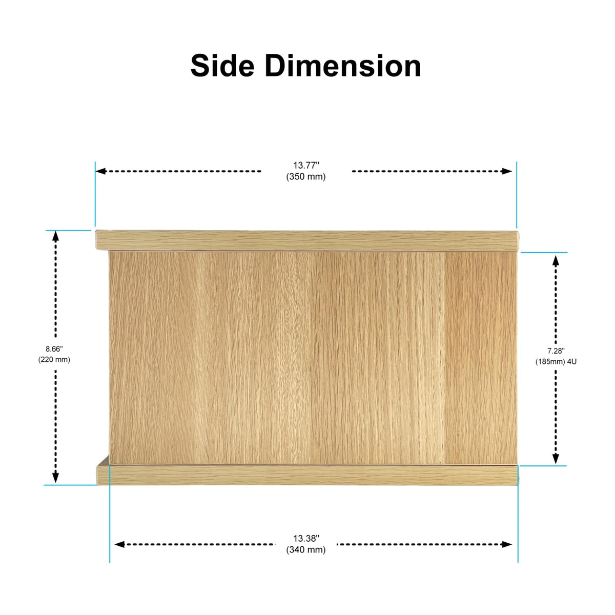 fmuser 4U Wooden Desktop Studio Rack, Standard Rack for Equipment in Golden Oak Finish,The Perfect Solution for Keeping Your Studio Tidy and Organized